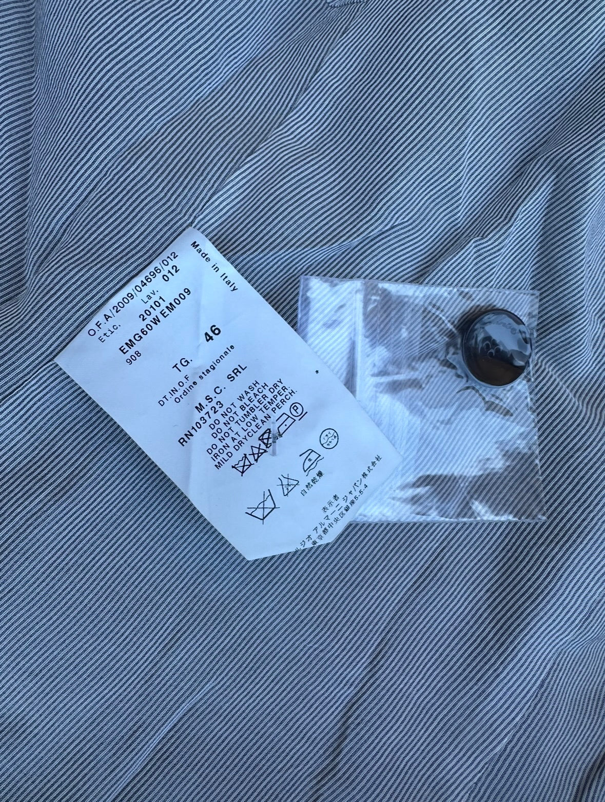 Authentic New Blue Linen Blazer Armani Collezioni