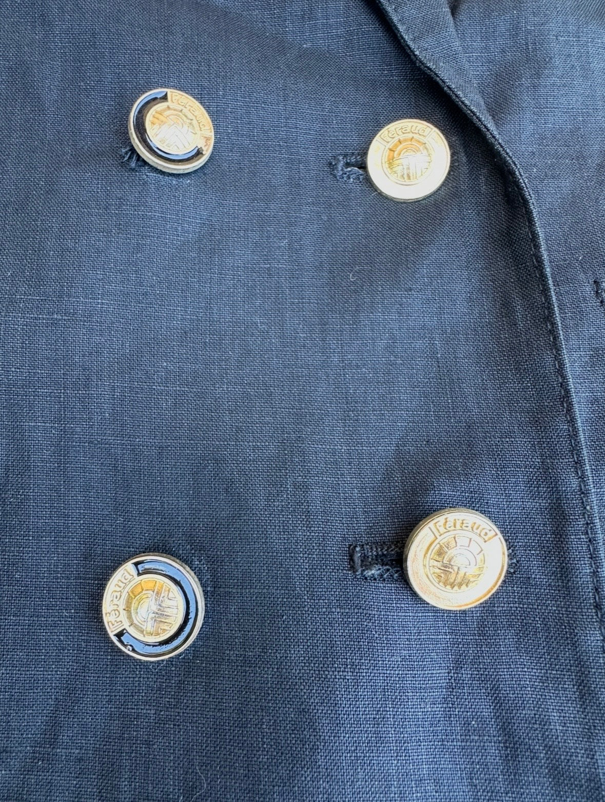 Authentic Vintage Black Linen Blazer Louis Féraud