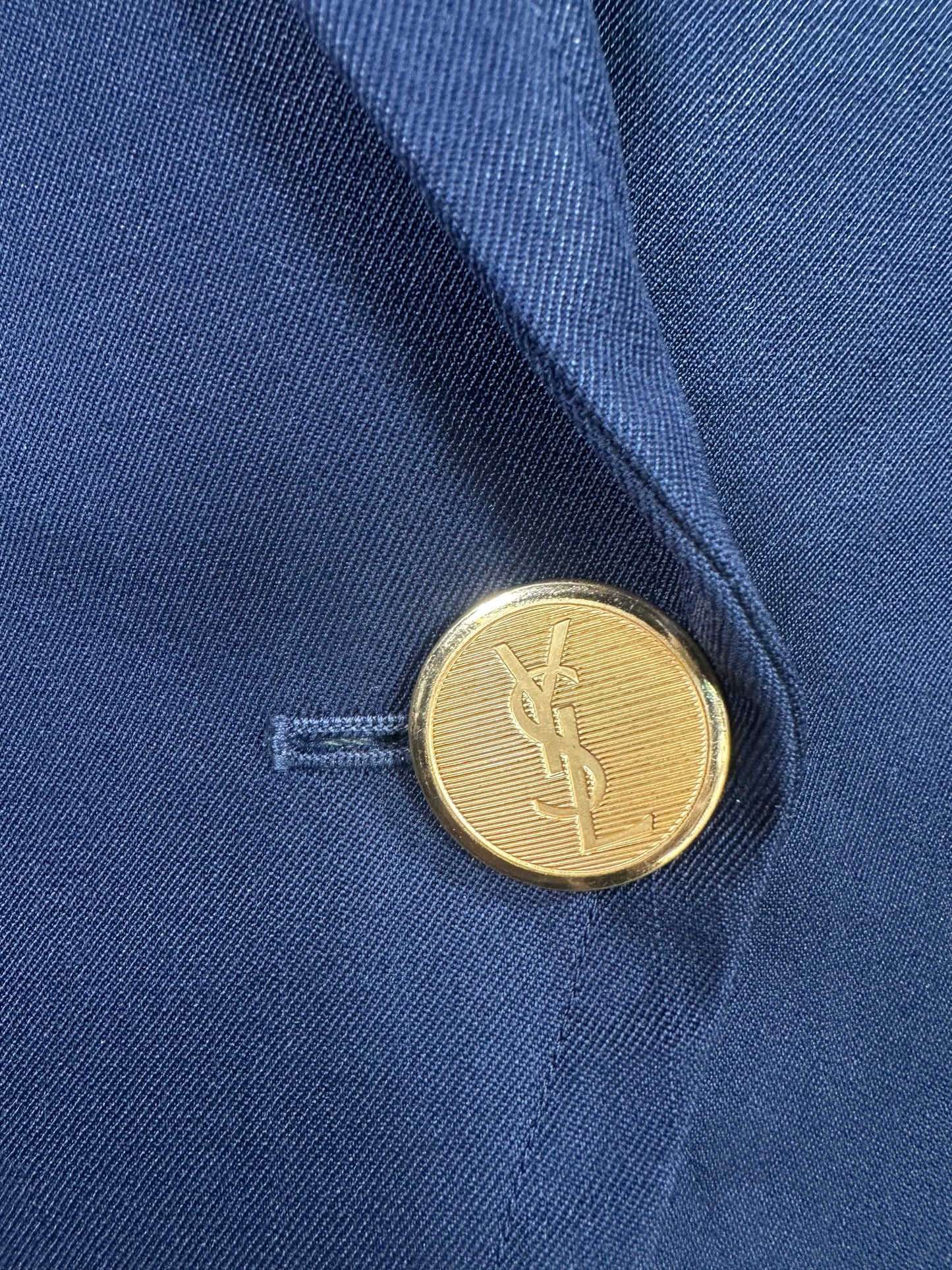 Blazer authentique Yves Saint Laurent Variation en laine bleu marine vintage