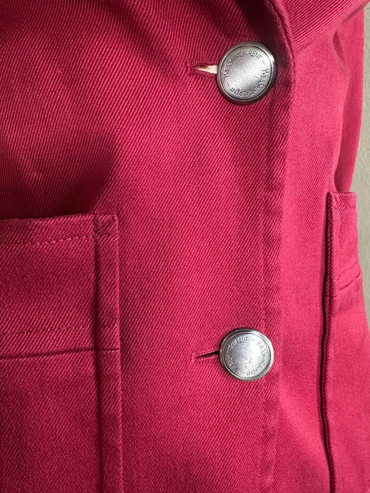 Blazer authentique Yves Saint Laurent Rive Gauche en coton bordeaux circa 2010