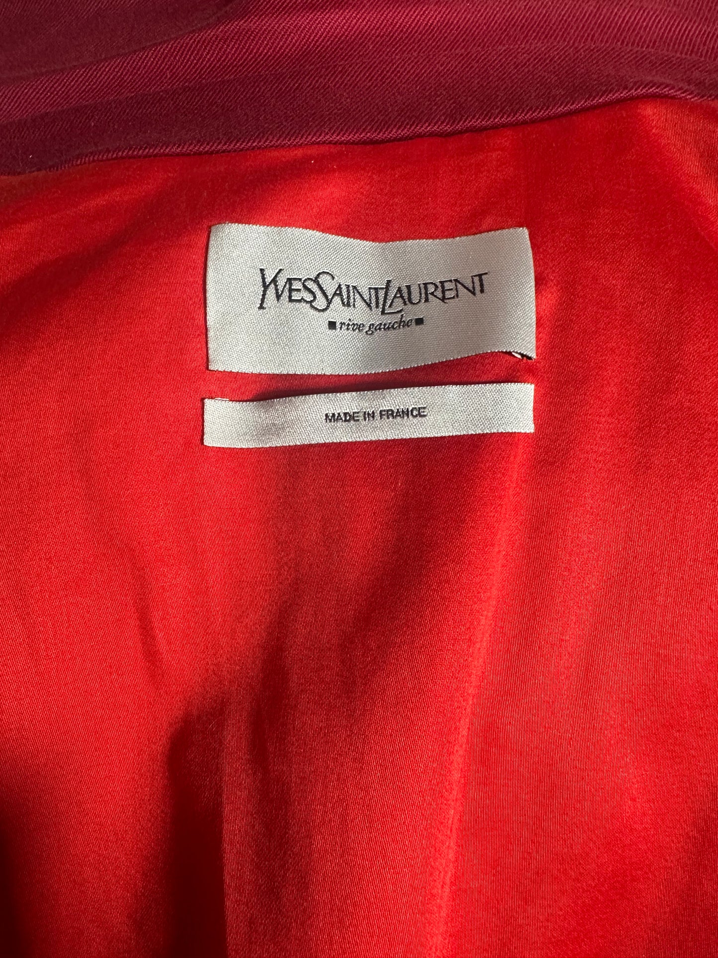 Blazer authentique Yves Saint Laurent Rive Gauche en coton bordeaux circa 2010