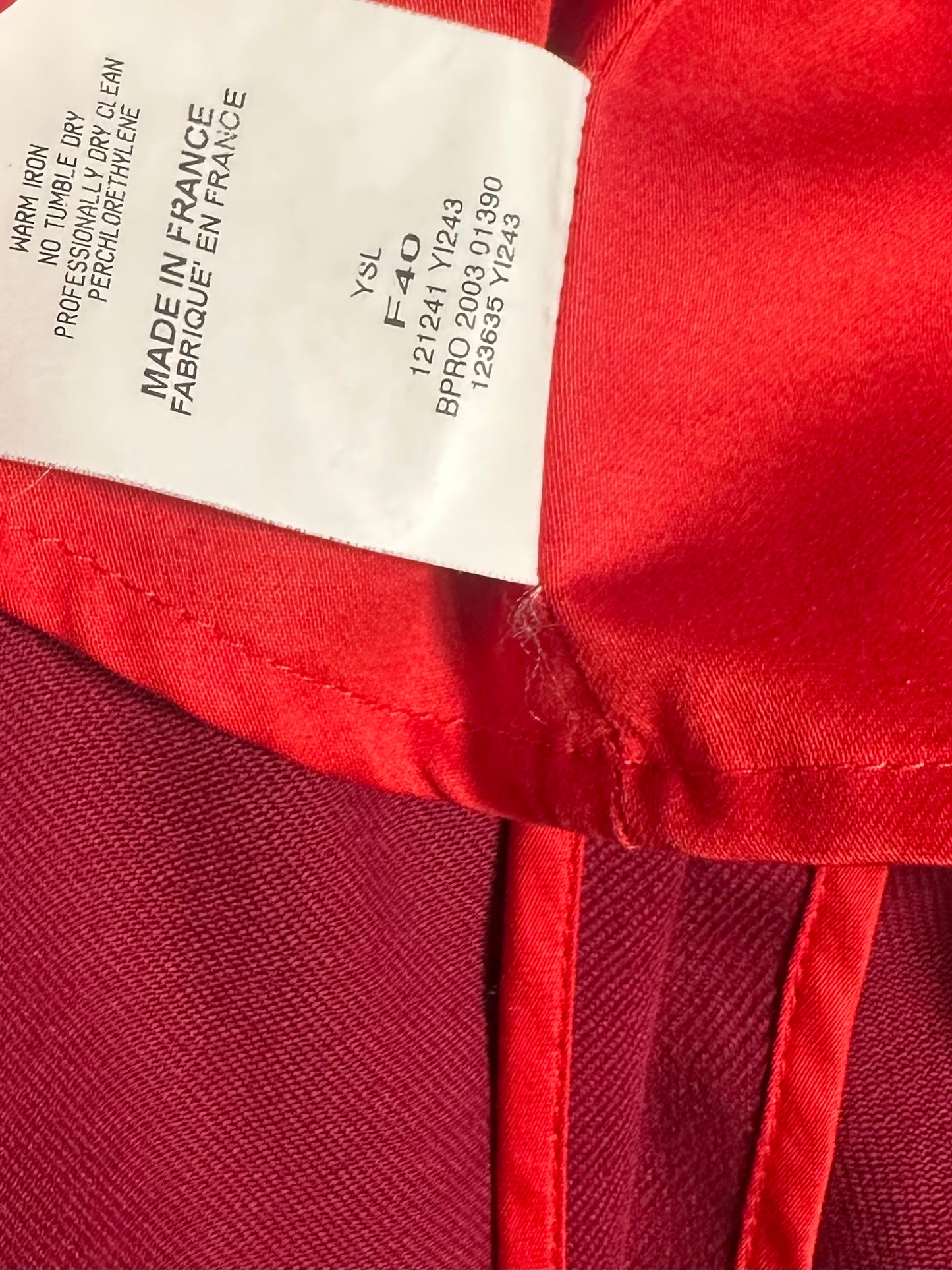 Blazer authentique Yves Saint Laurent Rive Gauche en coton bordeaux circa 2010
