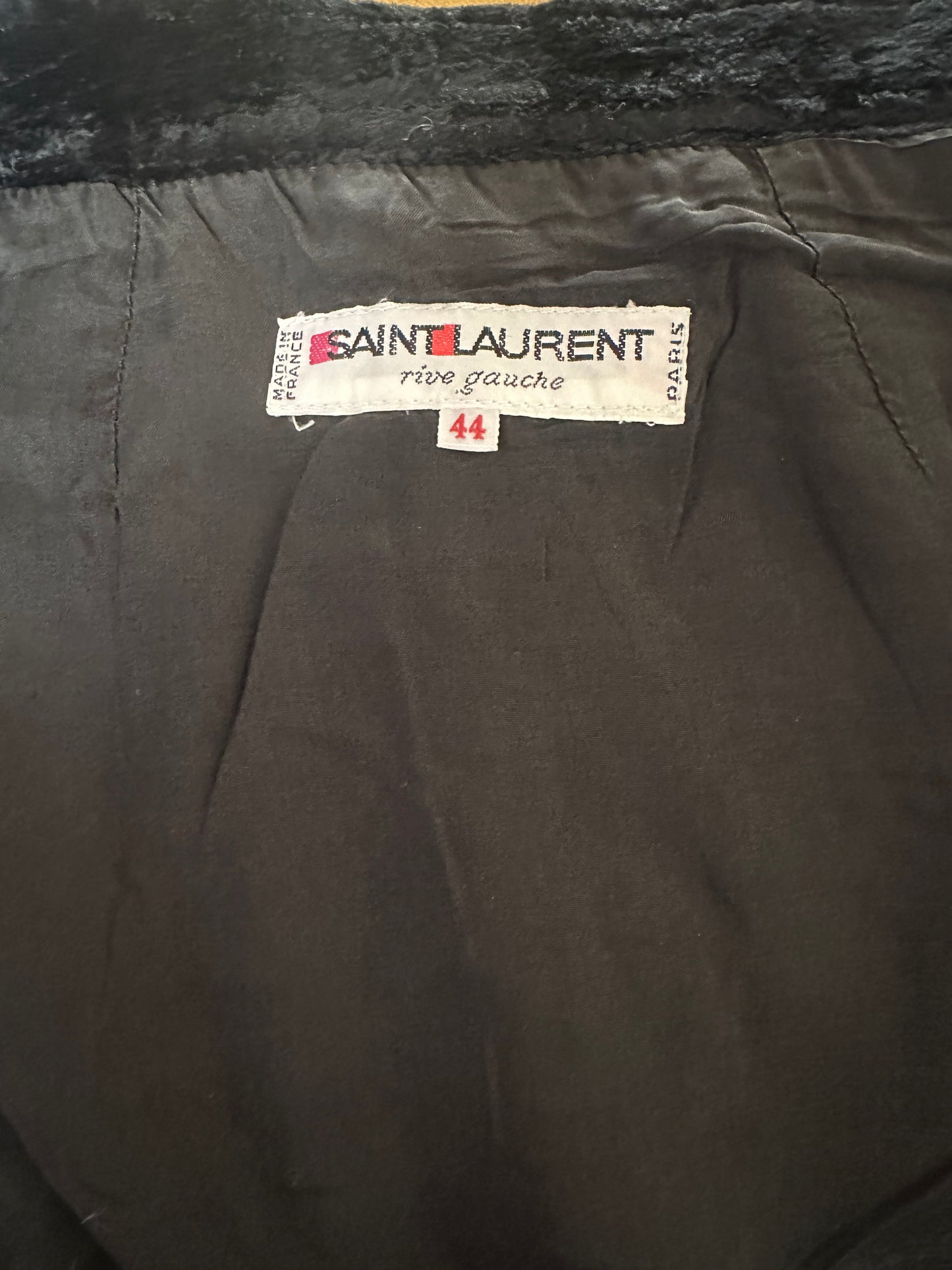 Jupe en velours de soie Saint Laurent Rive Gauche noir