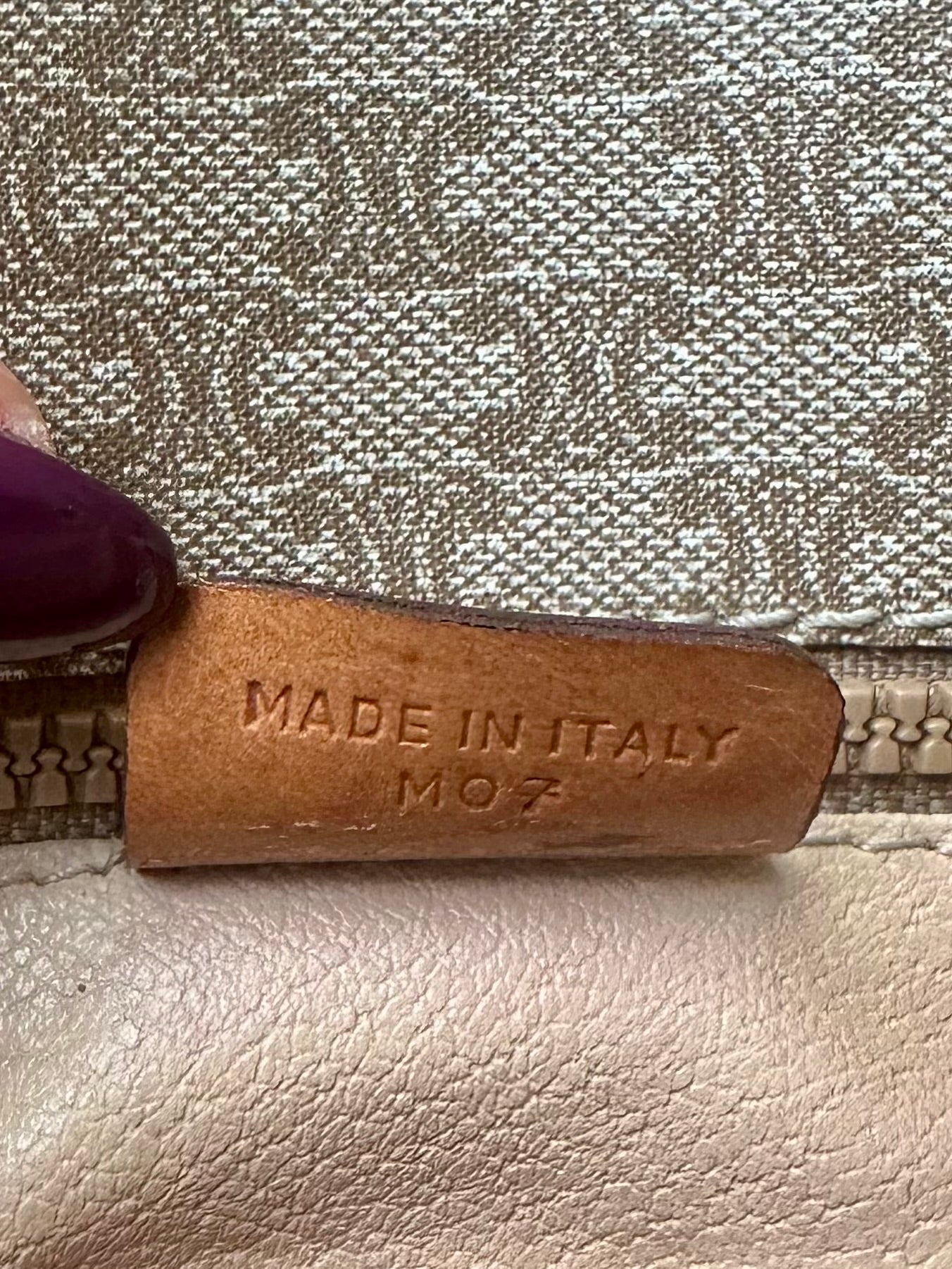 Sac bandoulière authentique Céline en toile macadam et cuir camel vintage