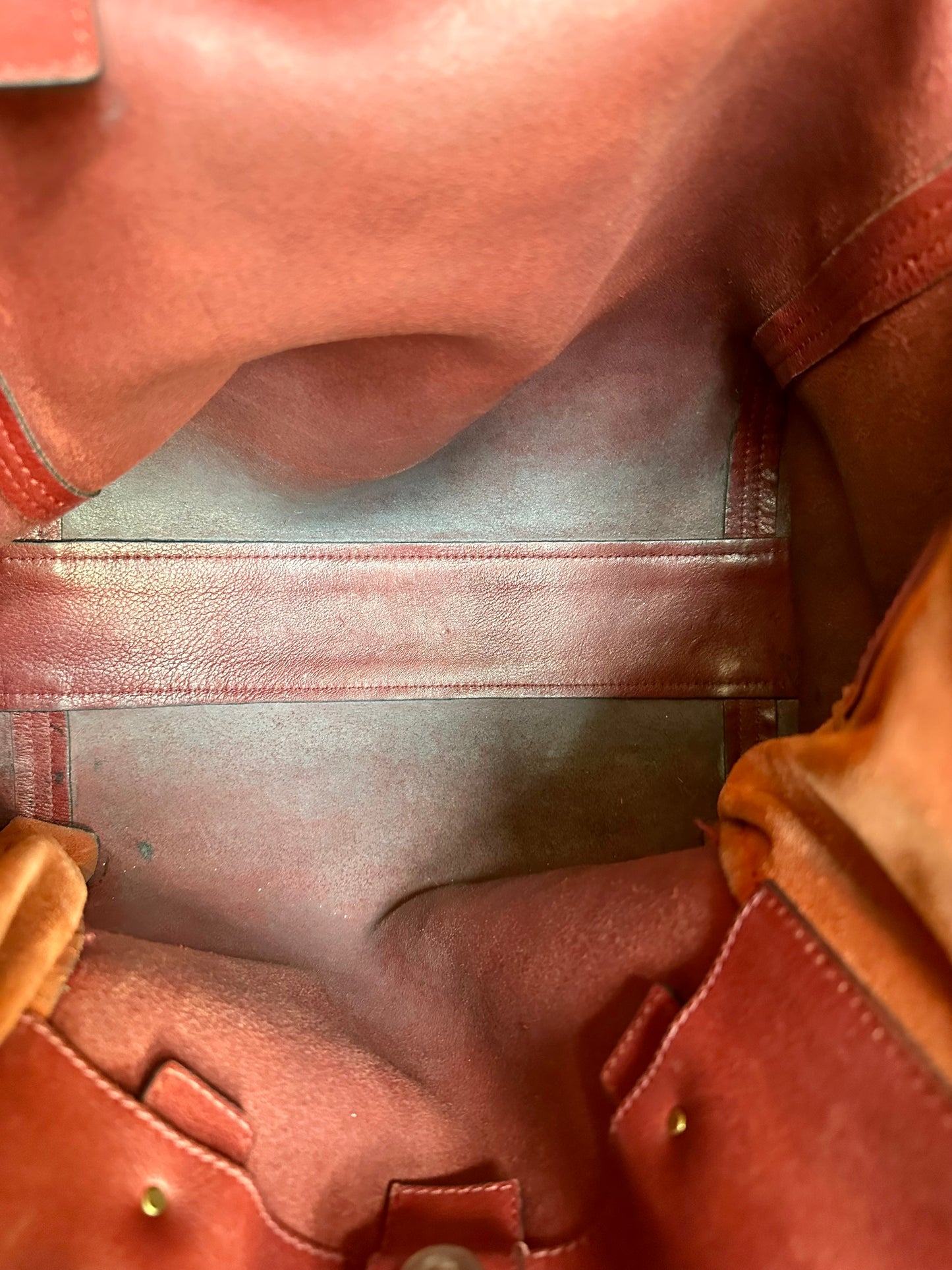 Sac authentique Chloé Cabas Milo en cuir bordeaux