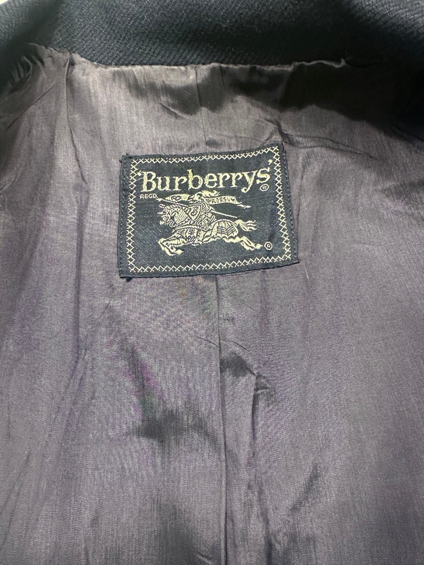 Blazer Burberry authentique en laine épaisse bleu marine