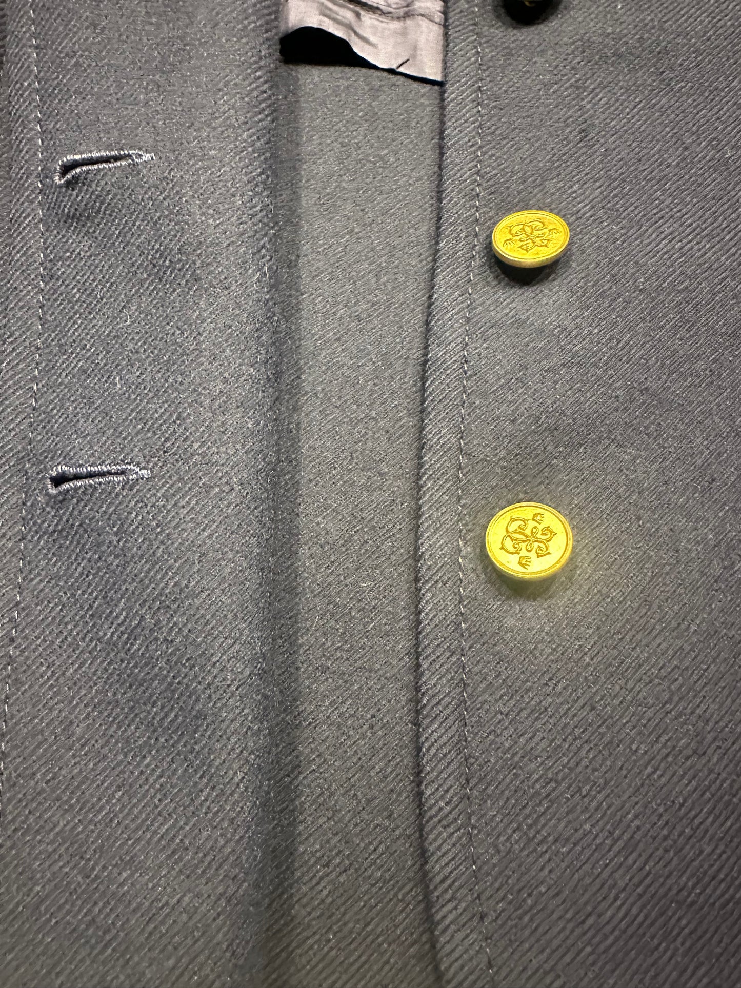 Blazer Burberry authentique en laine épaisse bleu marine