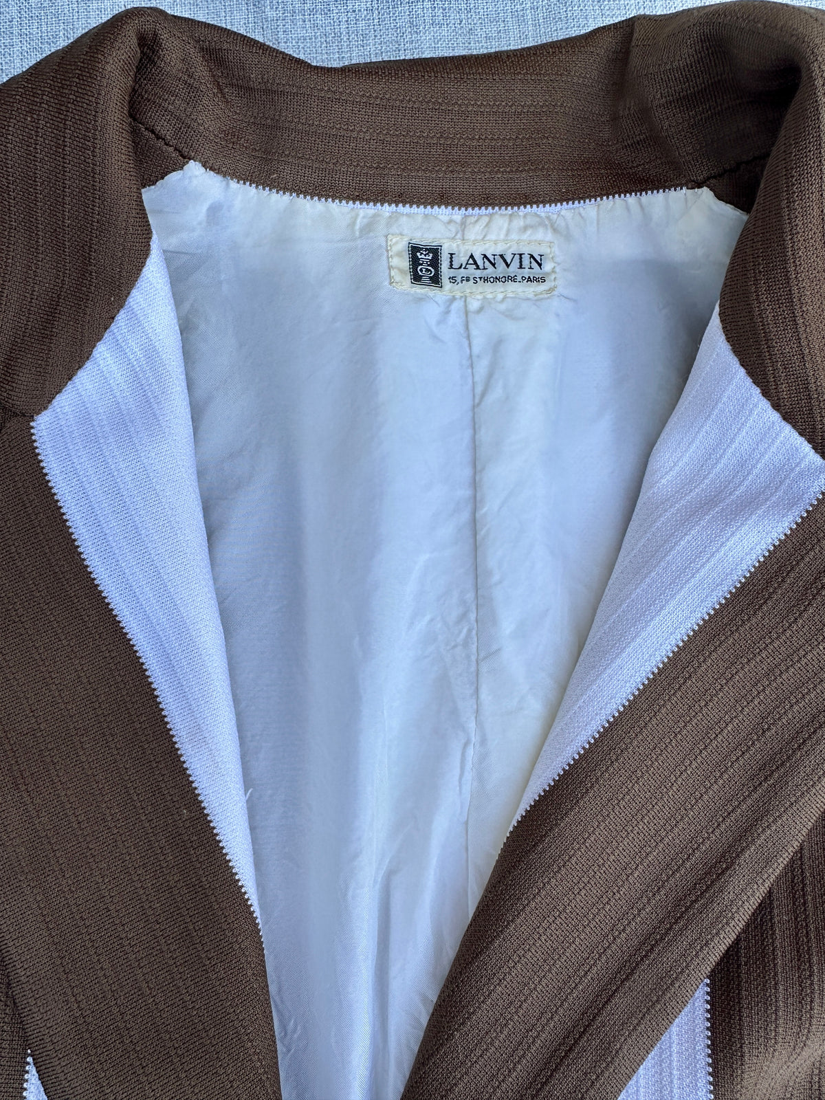 Authentic Vintage Lanvin Blazer in Brown Rayon Jersey