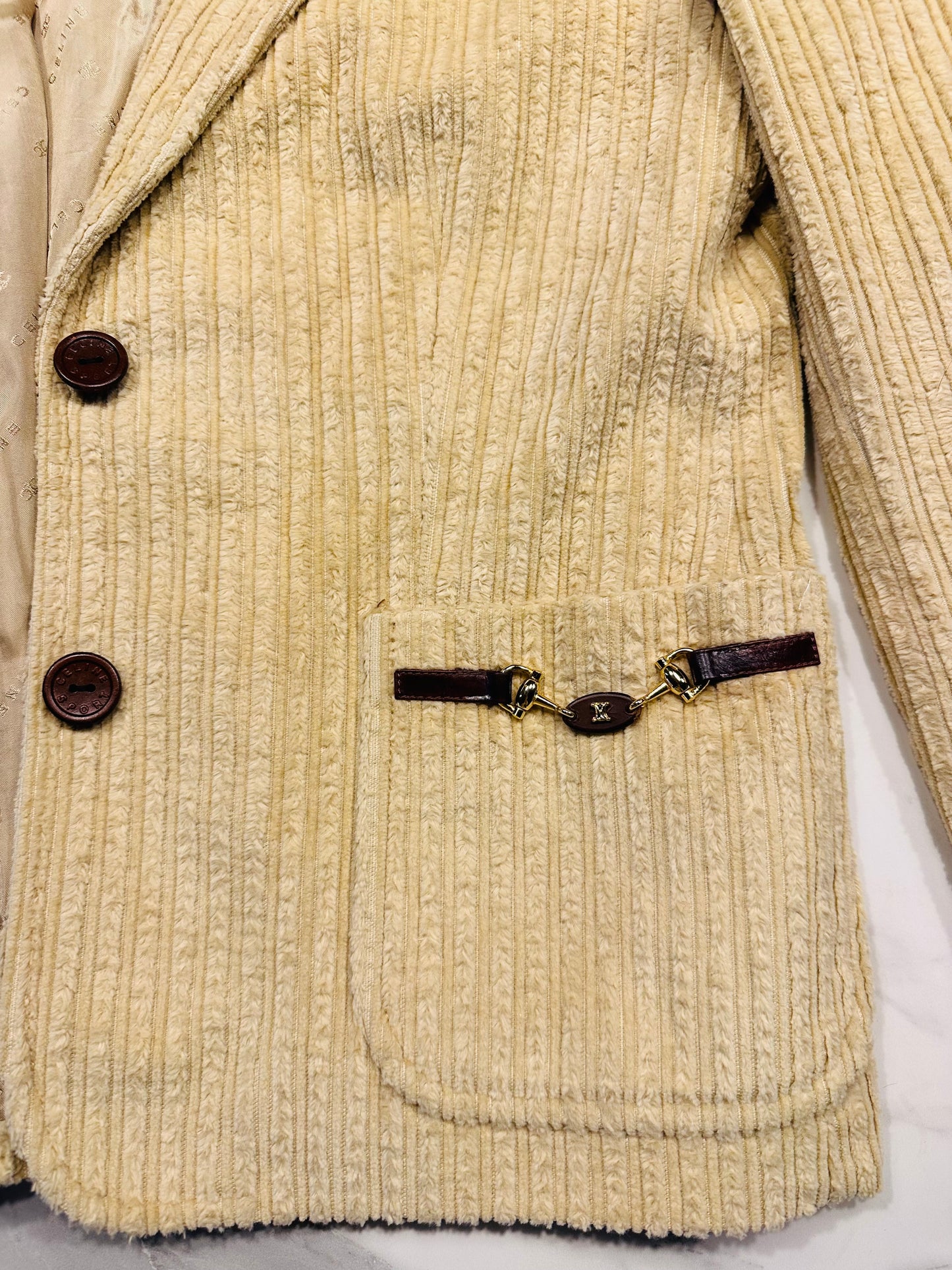 Ensemble tailleur jupe Céline Paris authentique vintage circa 70