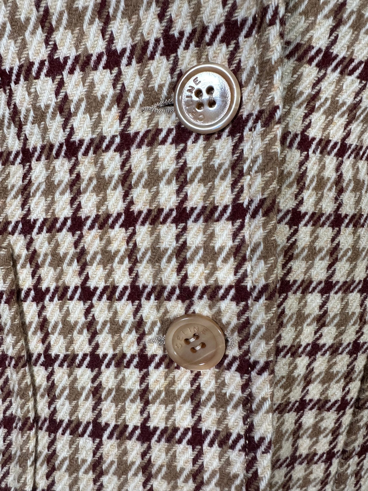 Blazer en laine Celine Paris à carreaux authentique vintage