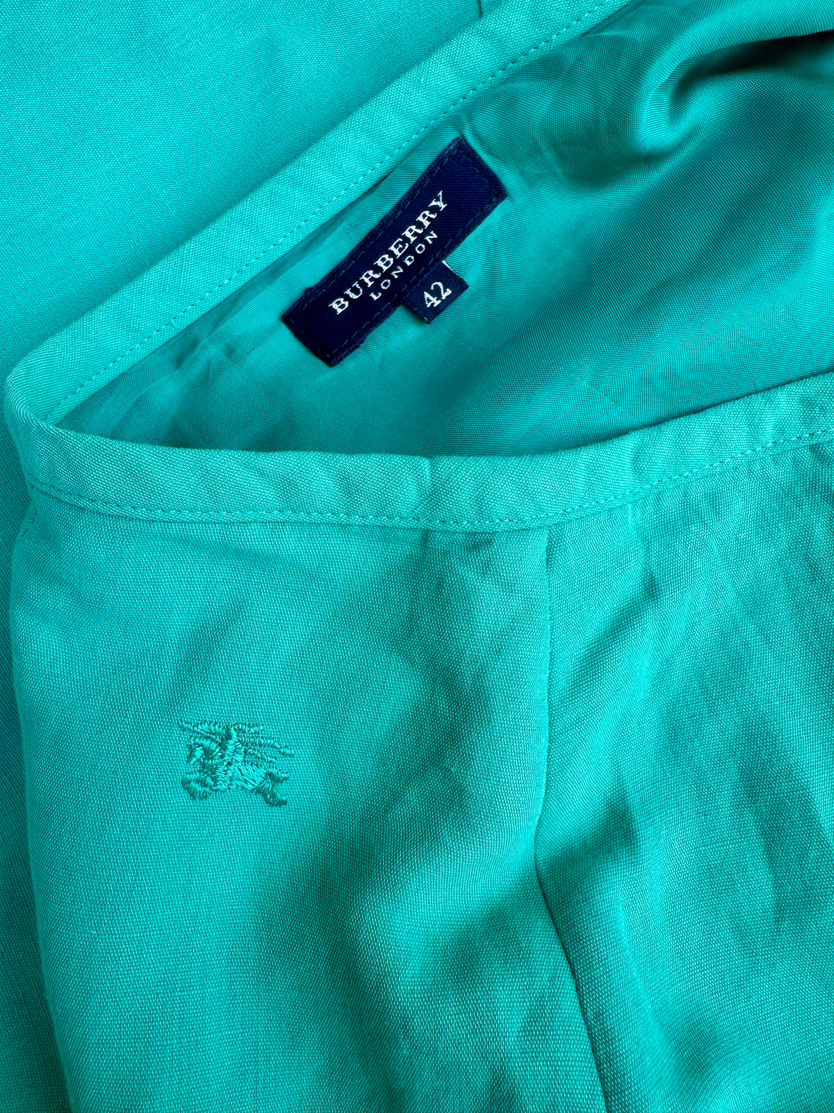 Jupe Longue Verte Burberry Authentique en Coton Lin