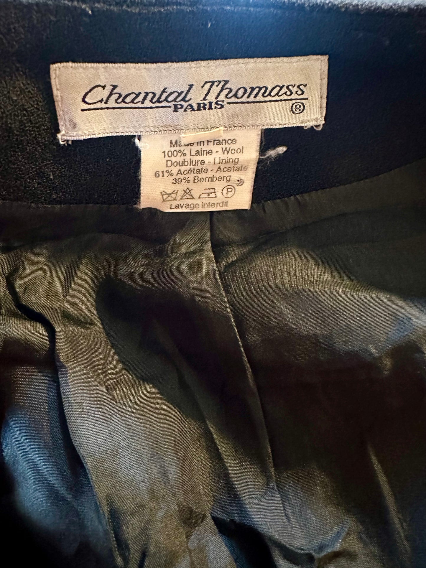 Blazer cintré en laine noir Chantal Thomass vintage