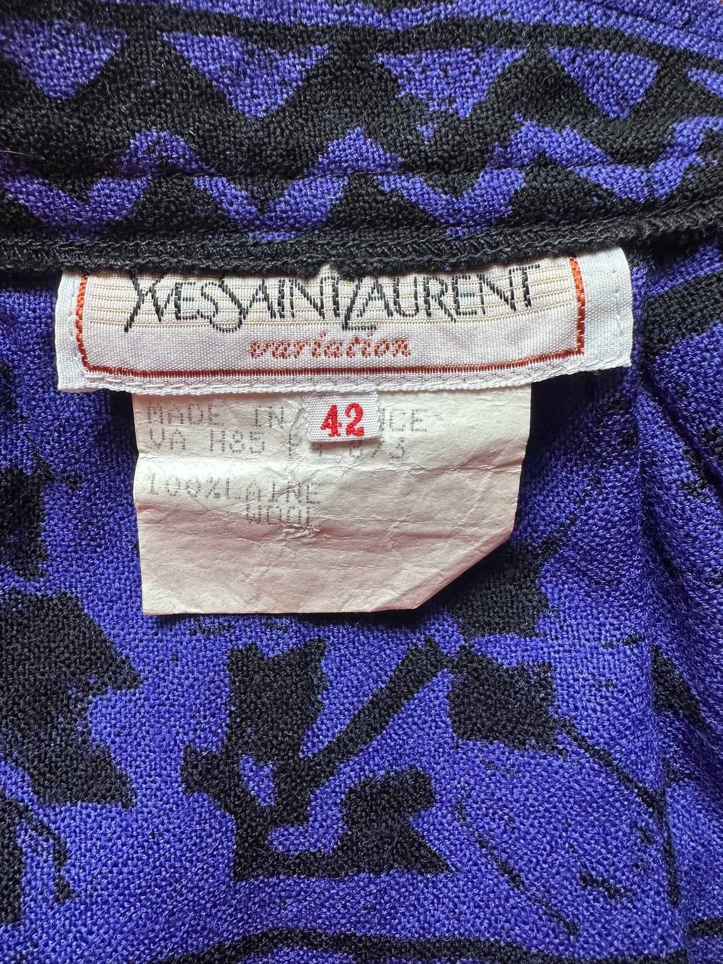 Jupe longue Yves Saint Laurent Rive Gauche authentique imprimé graphique circa 1985
