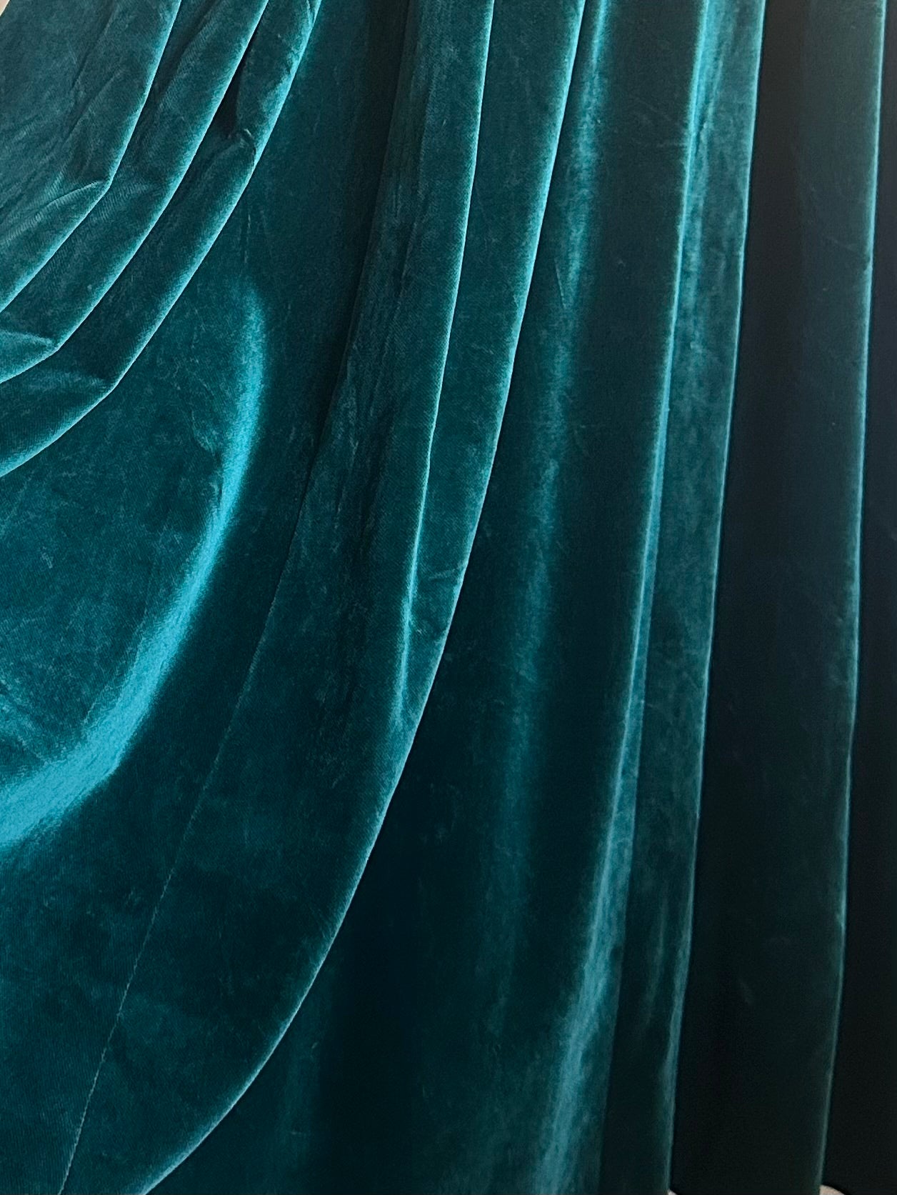 Robe longue en velours vert profond Laura Ashley vintage