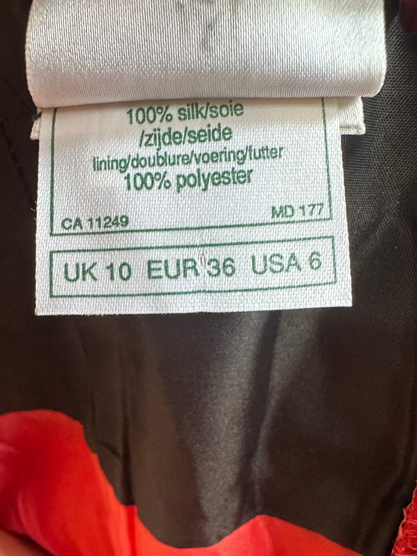 Laura Ashley Robe bustier en soie sauvage rouge avec nœud