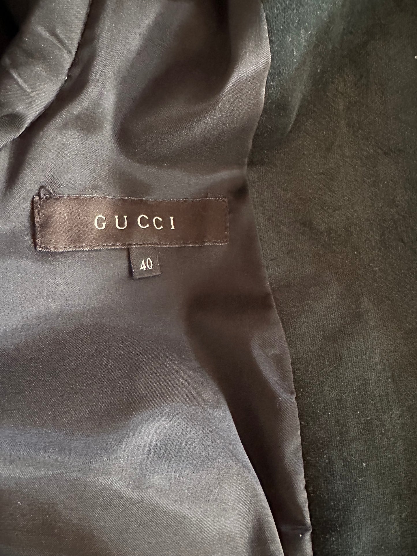Blazer Gucci en velours vert foncé authentique