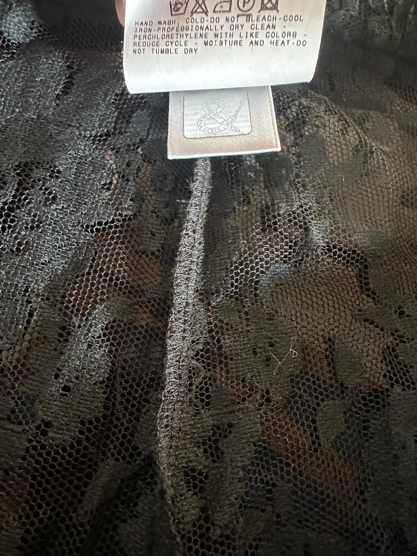 Legging Dolce & Gabbana authentique en dentelle noire florale neuf