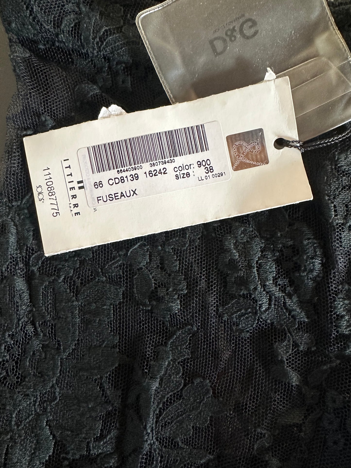 Legging Dolce & Gabbana authentique en dentelle noire florale neuf