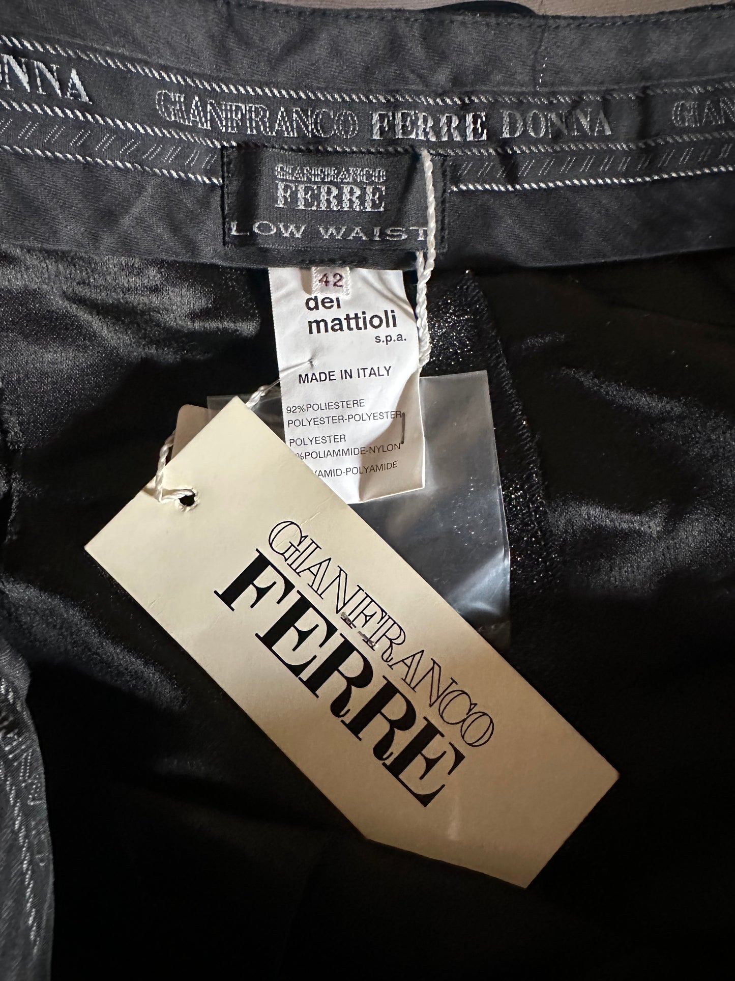 GF Ferré Donna Pantalon noir scintillant neuf avec étiquette