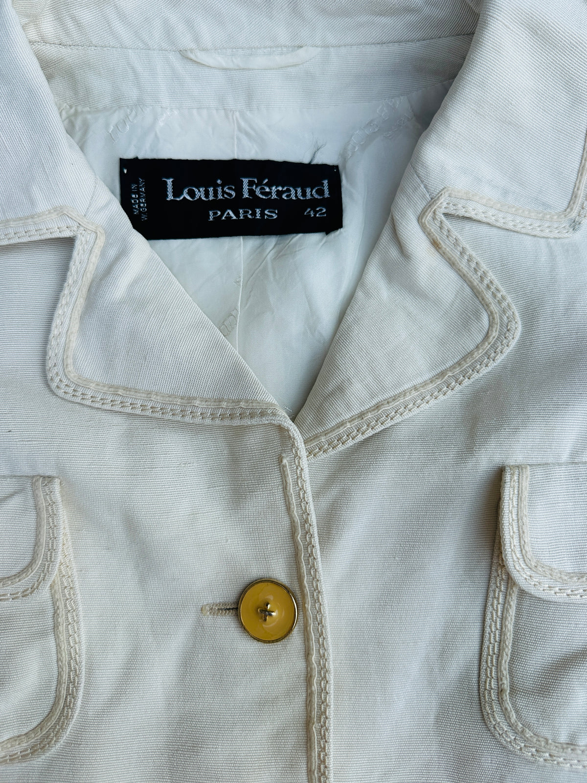 Authentic Vintage Ecru Blazer in Viscose by Louis Féraud
