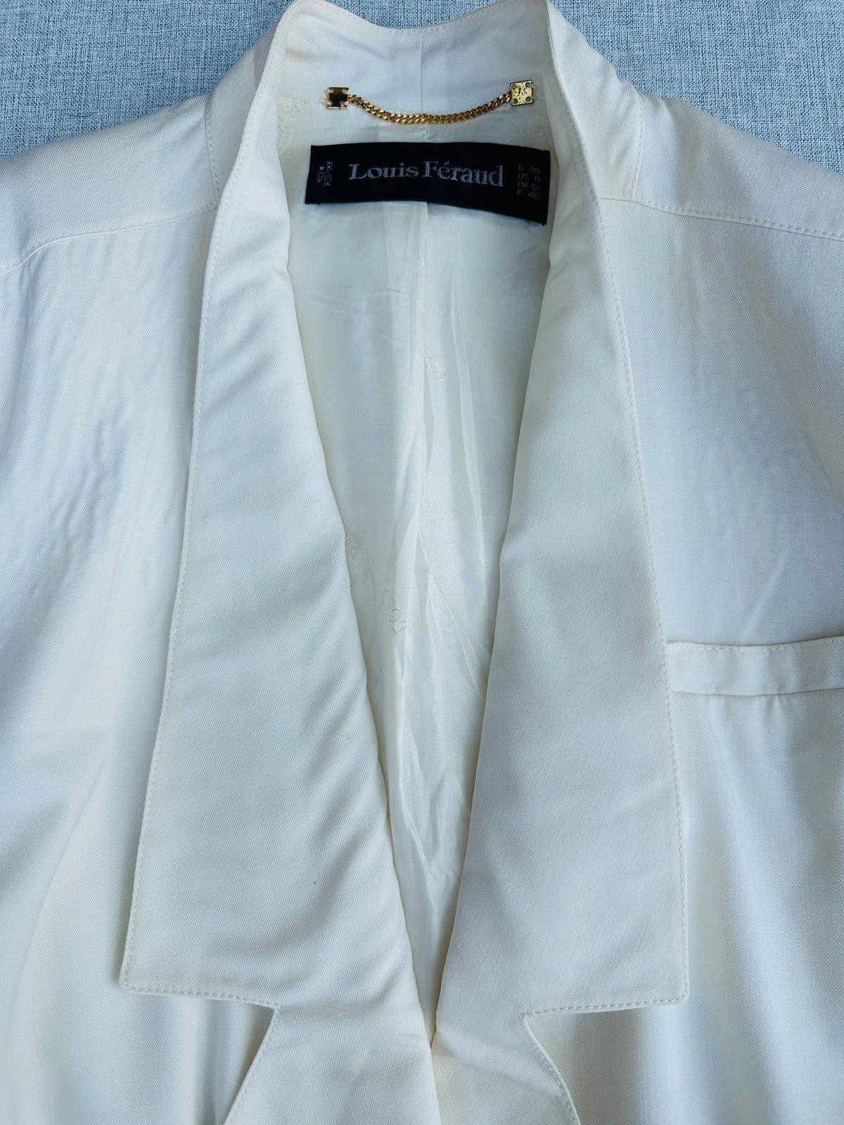 Blazer Vintage Authentique Louis Féraud en Laine Écrue