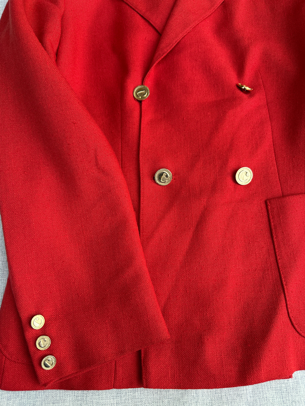 Vintage Carven Red Wool Blazer
