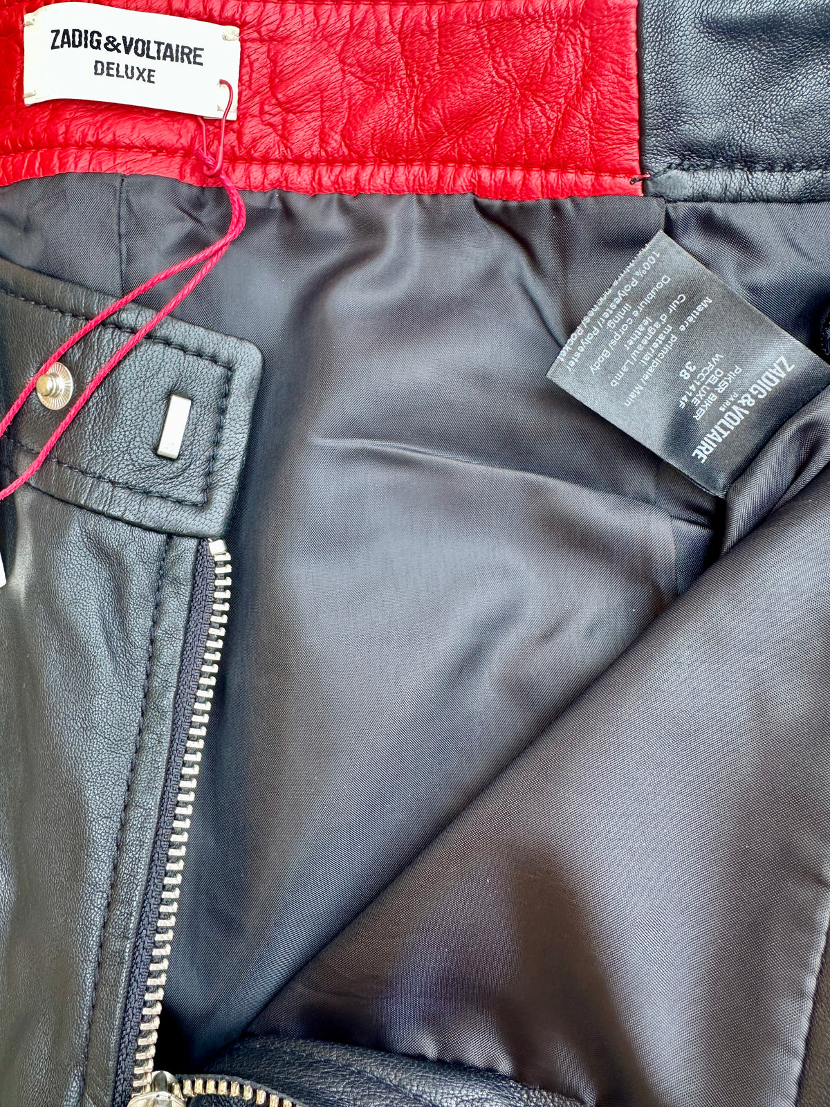 Nouveau pantalon Zadig & Voltaire en cuir noir authentique