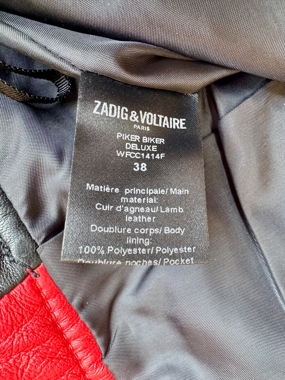 Nouveau pantalon Zadig & Voltaire en cuir noir authentique