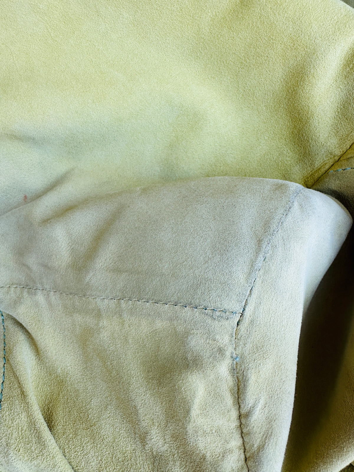 Veste Vintage Authentique en Daim Pistache par J. Sebastien Vassal