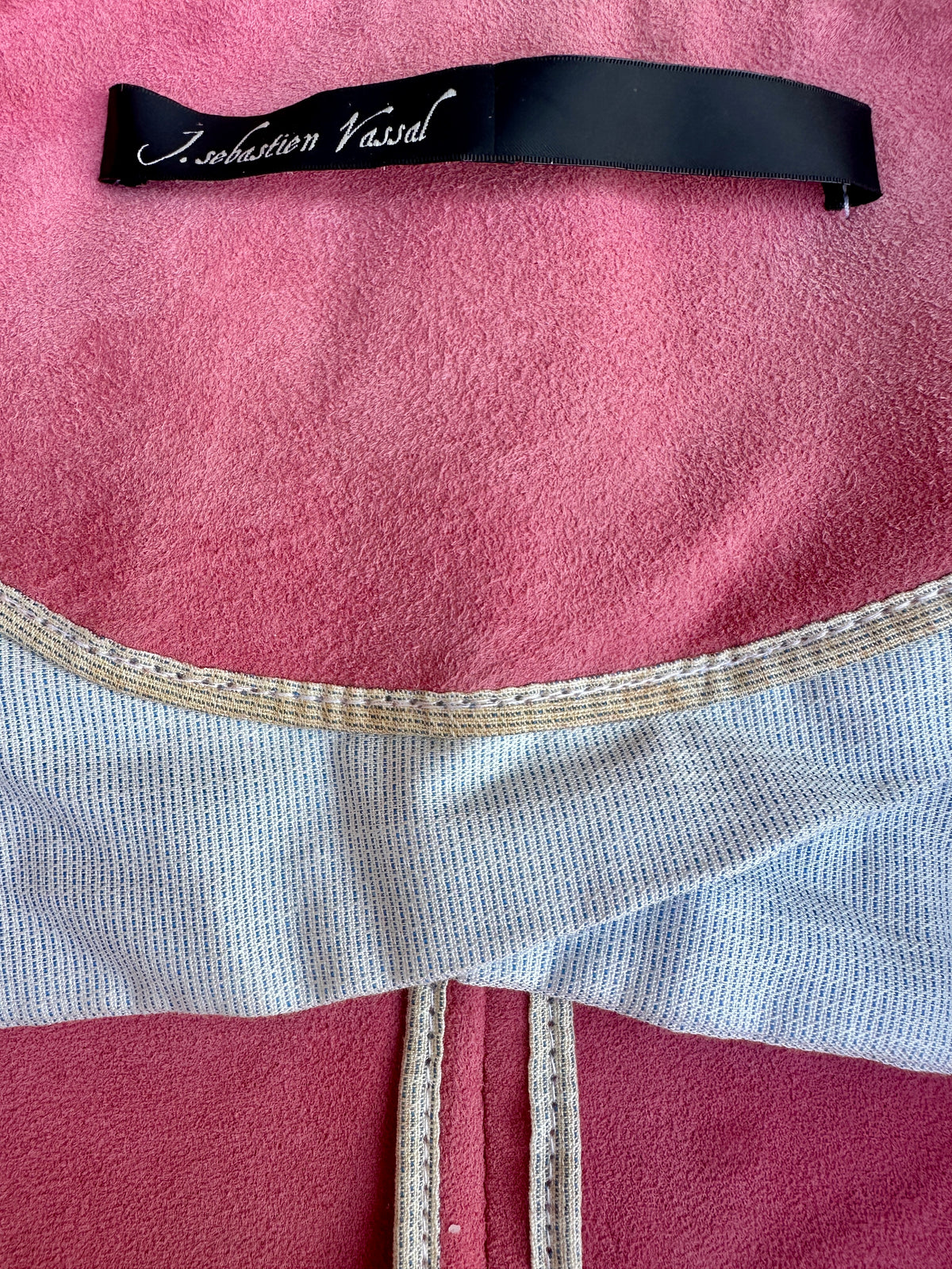 Veste Vintage J. Sebastien Vassal en Daim Rose