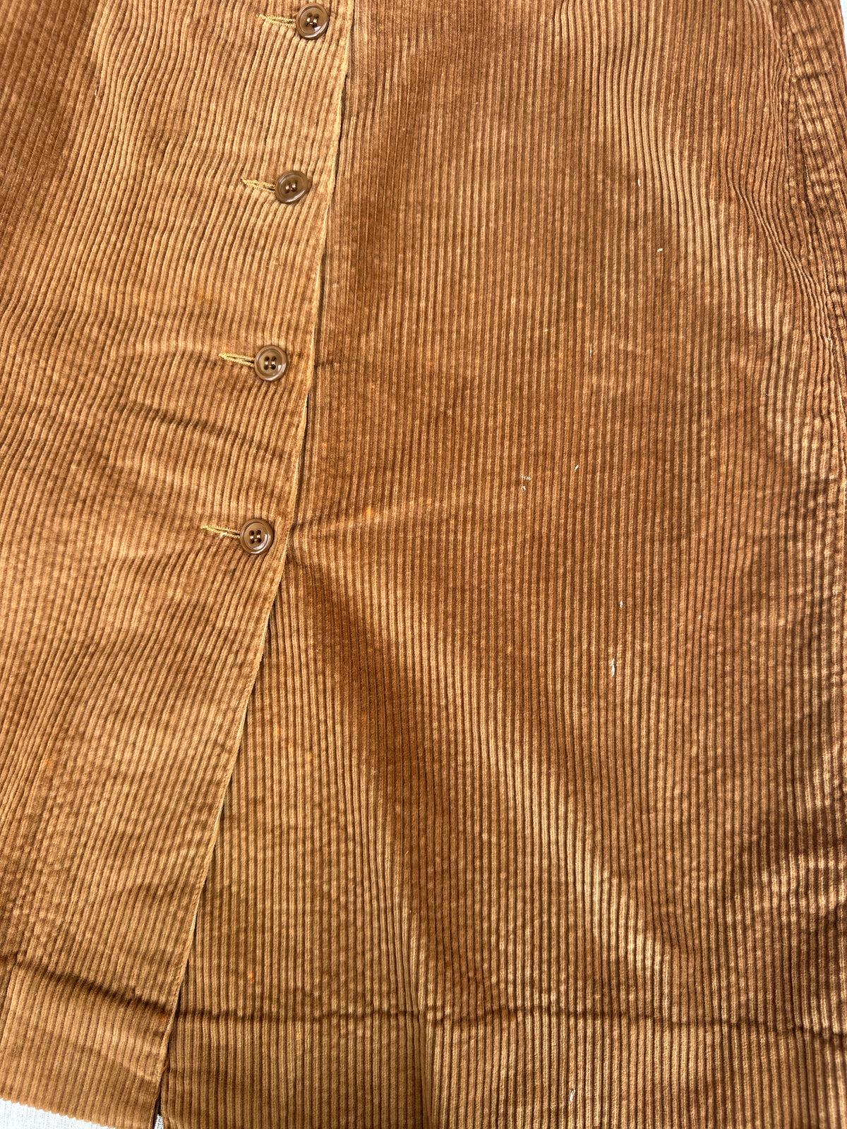 Vintage Authentic Brown Corduroy A-Line Skirt by Courrèges