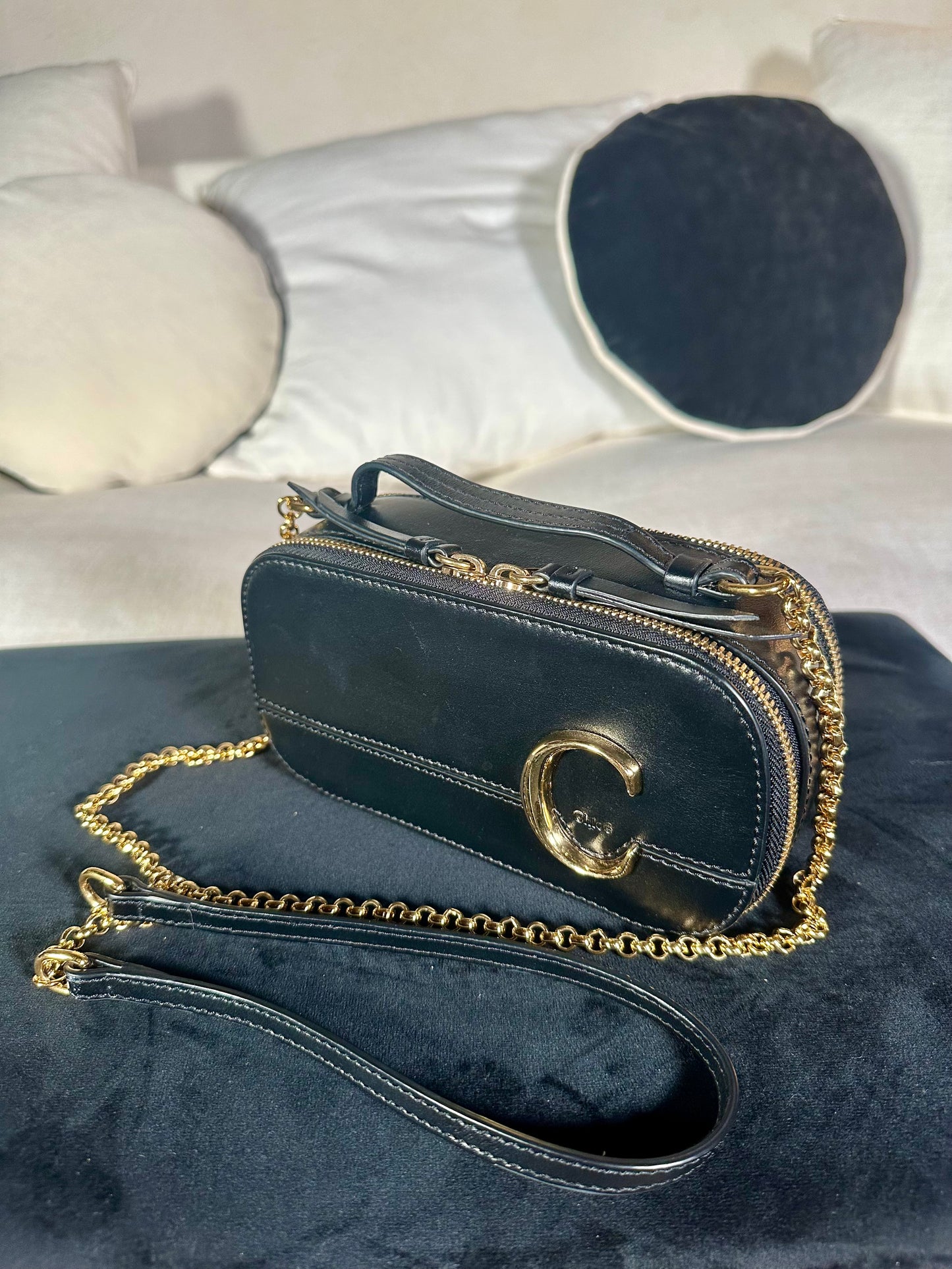 Sac Chloé C crossbody bag avec chaîne authentique