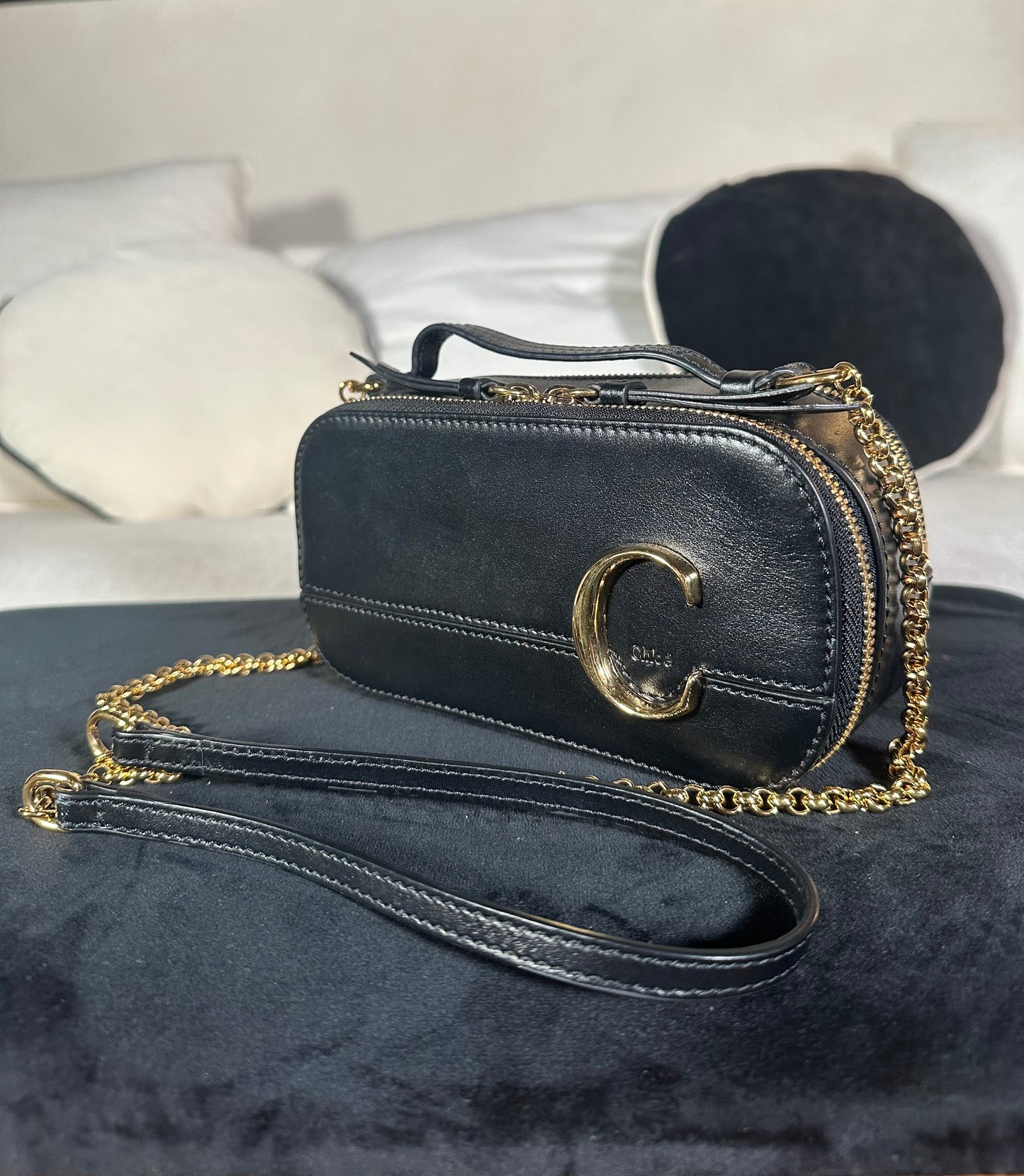 Sac Chloé C crossbody bag avec chaîne authentique