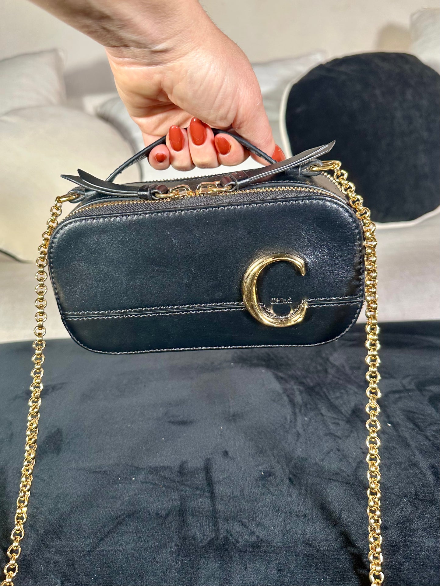 Sac Chloé C crossbody bag avec chaîne authentique
