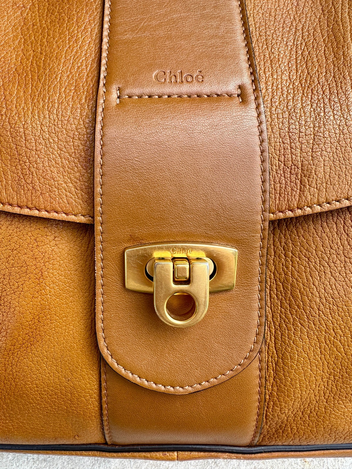 Authentic vintage Chloé camel leather bag
