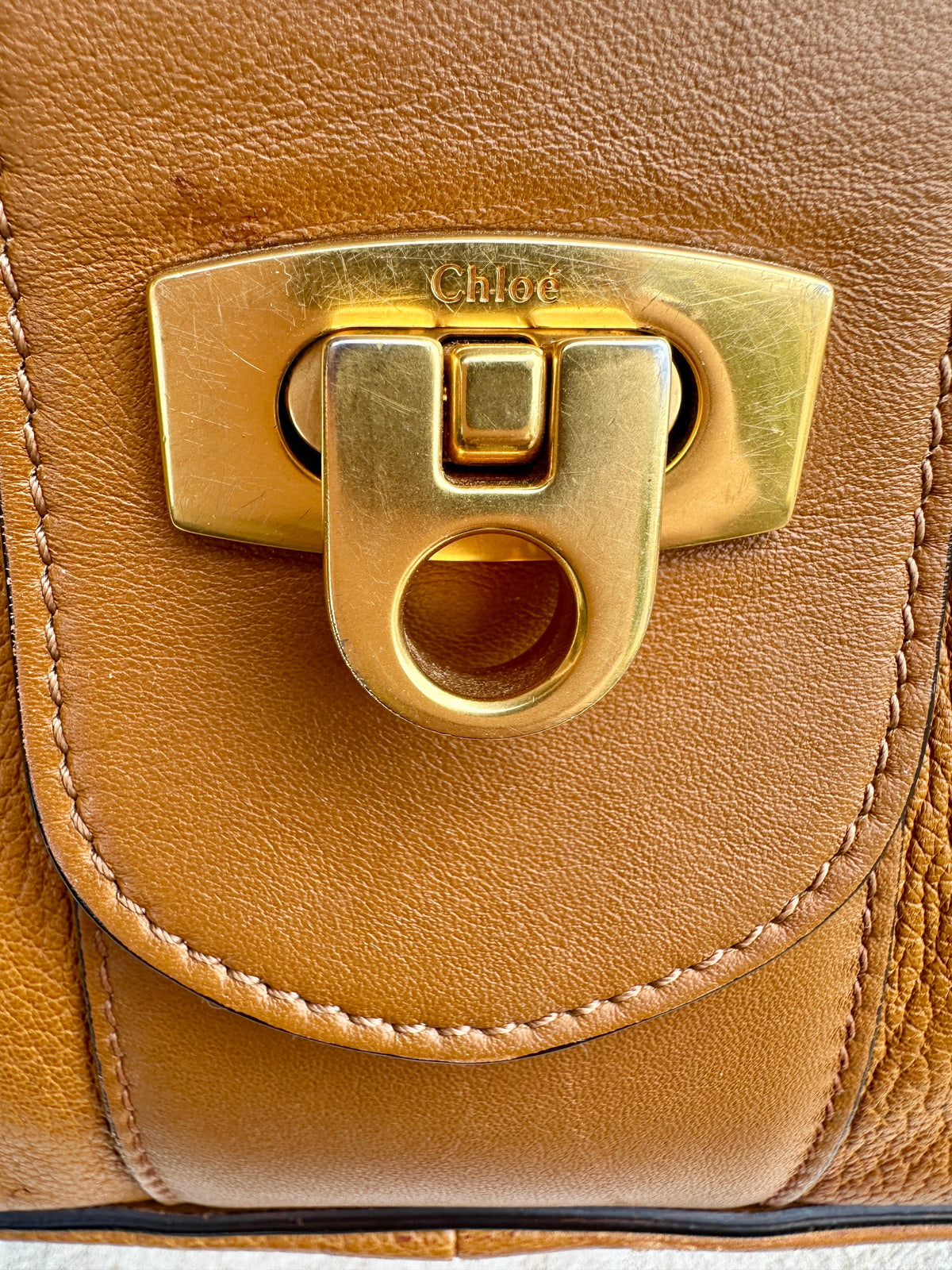 Authentic vintage Chloé camel leather bag