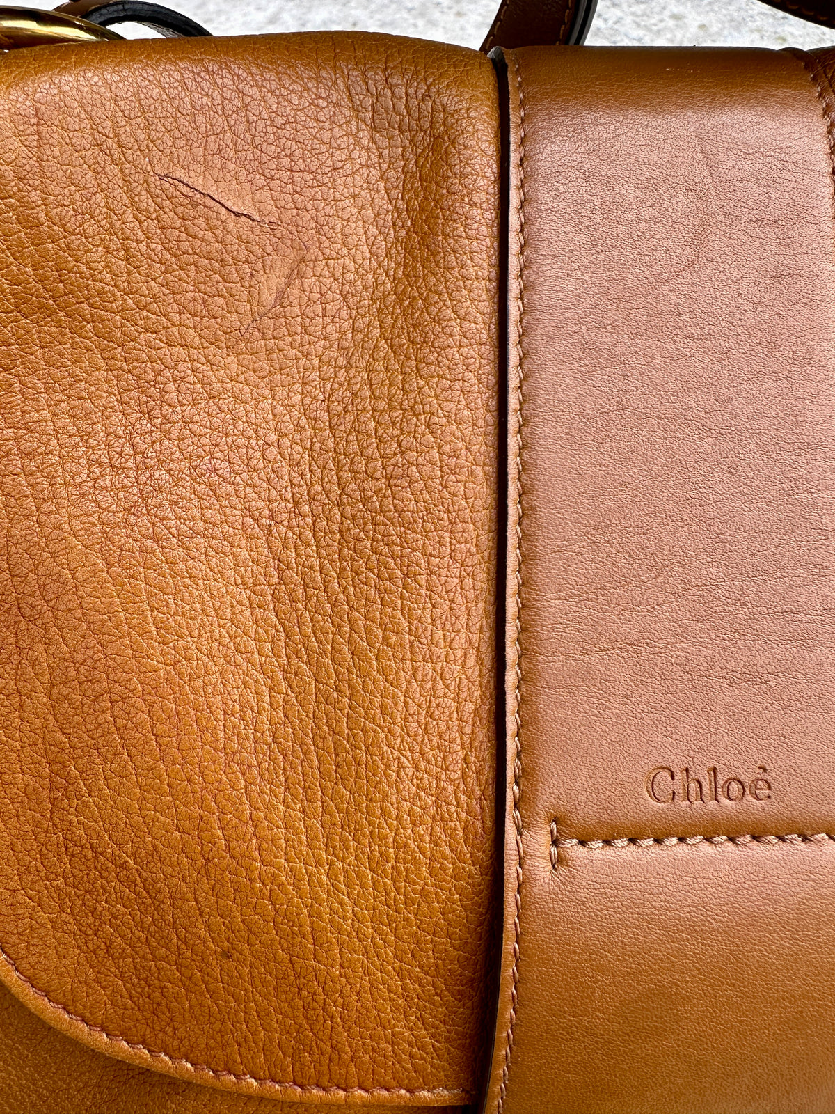 Authentic vintage Chloé camel leather bag