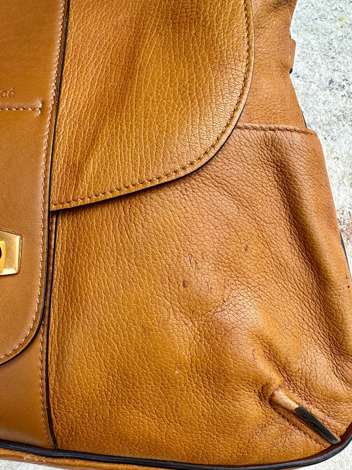 Authentic vintage Chloé camel leather bag