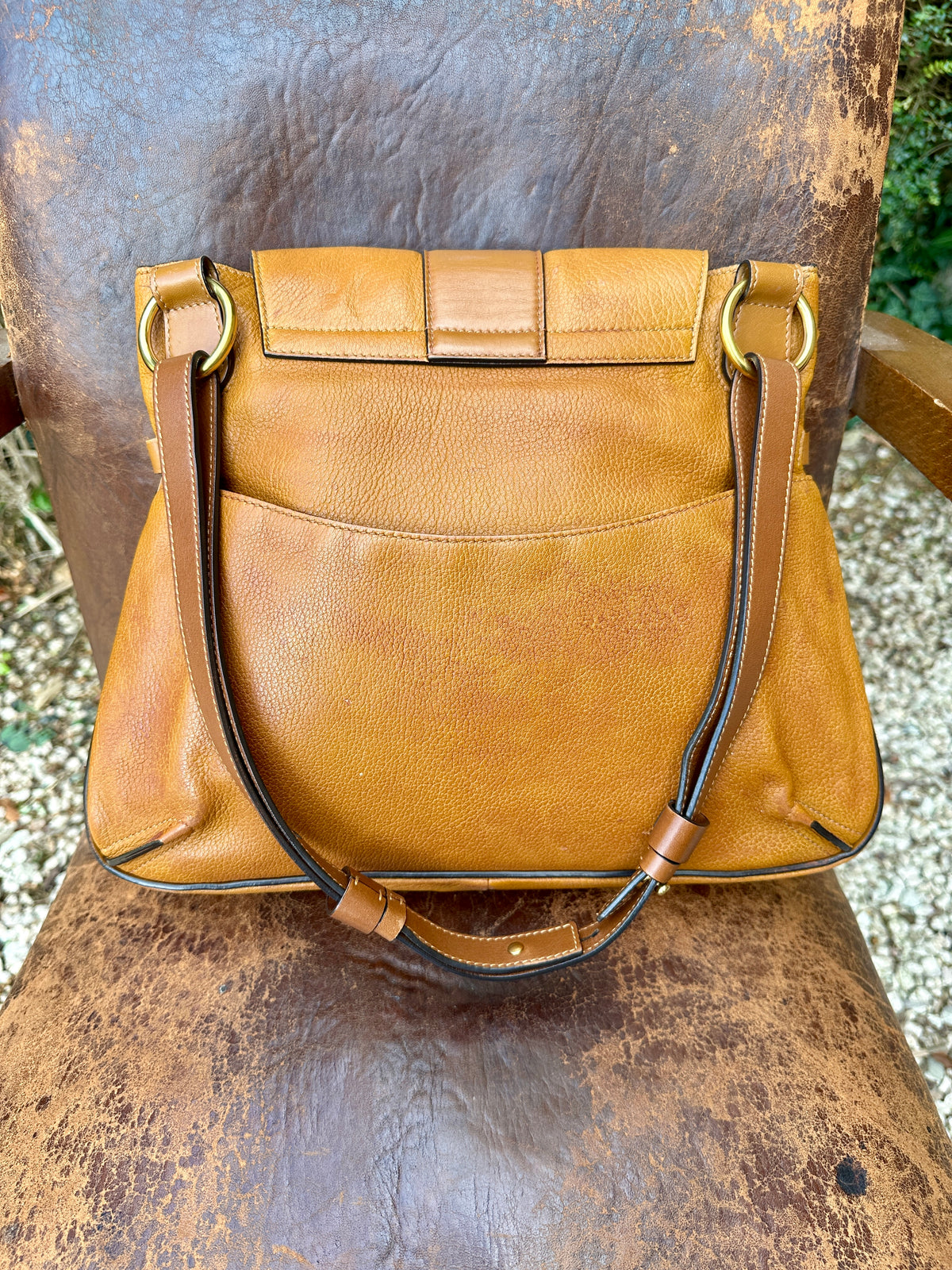 Authentic vintage Chloé camel leather bag