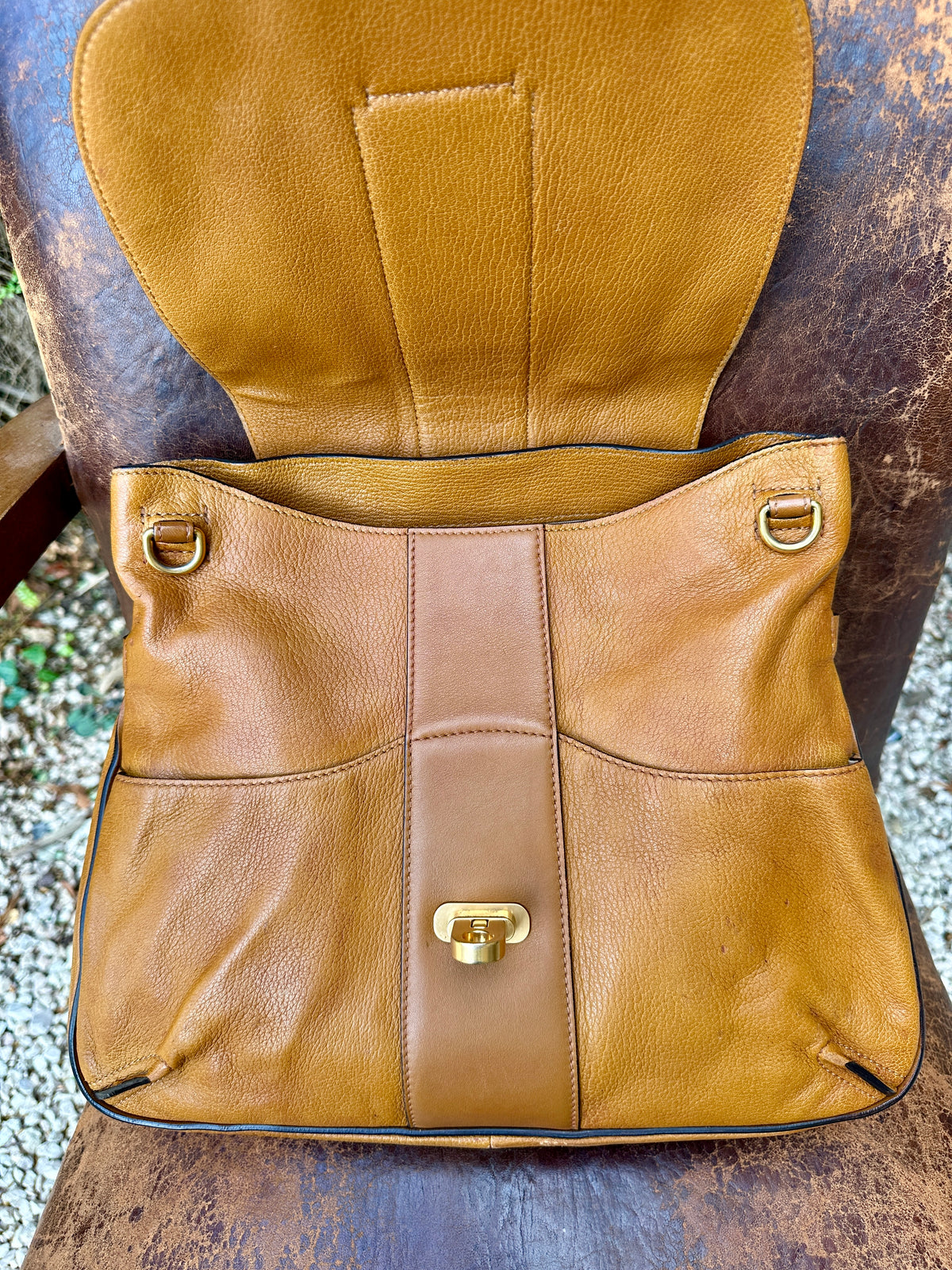 Authentic vintage Chloé camel leather bag