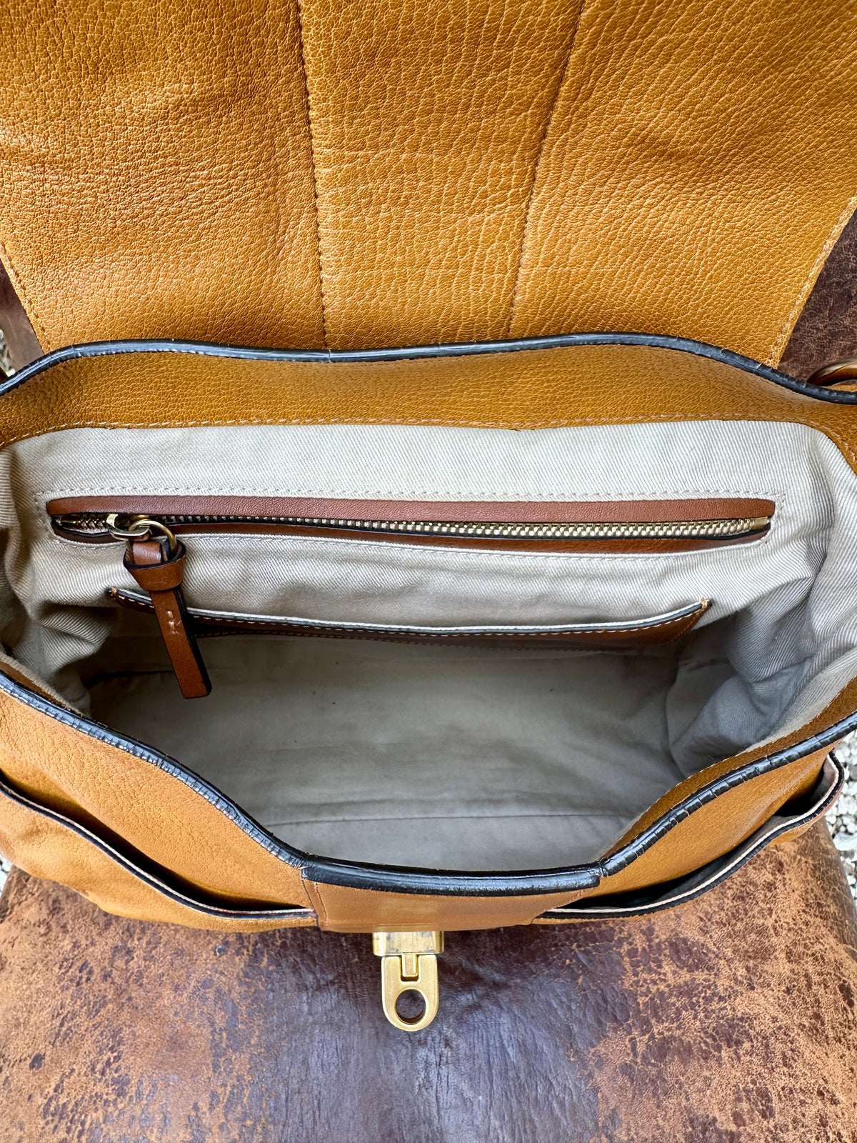 Authentic vintage Chloé camel leather bag