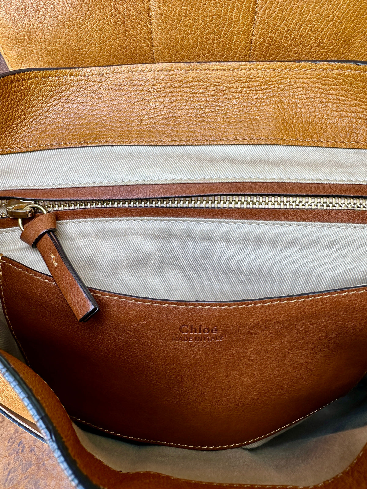 Authentic vintage Chloé camel leather bag
