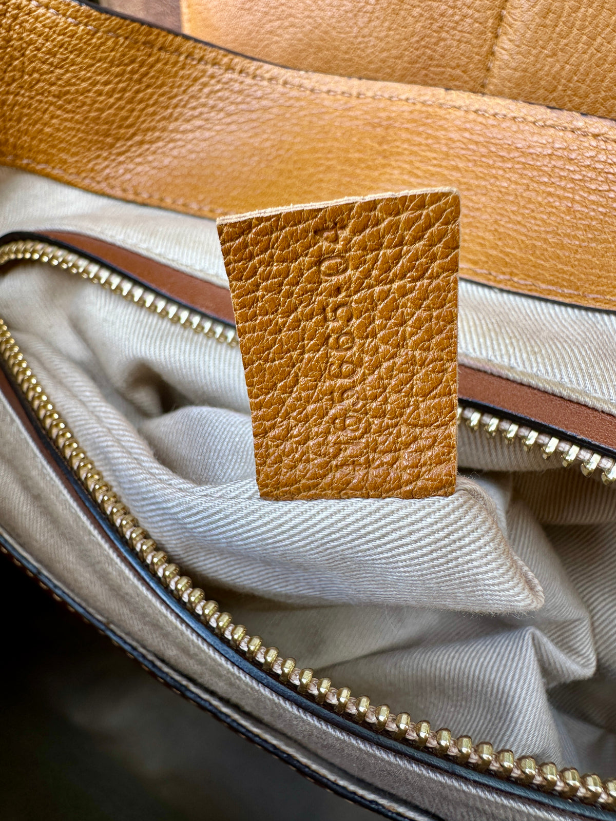 Authentic vintage Chloé camel leather bag