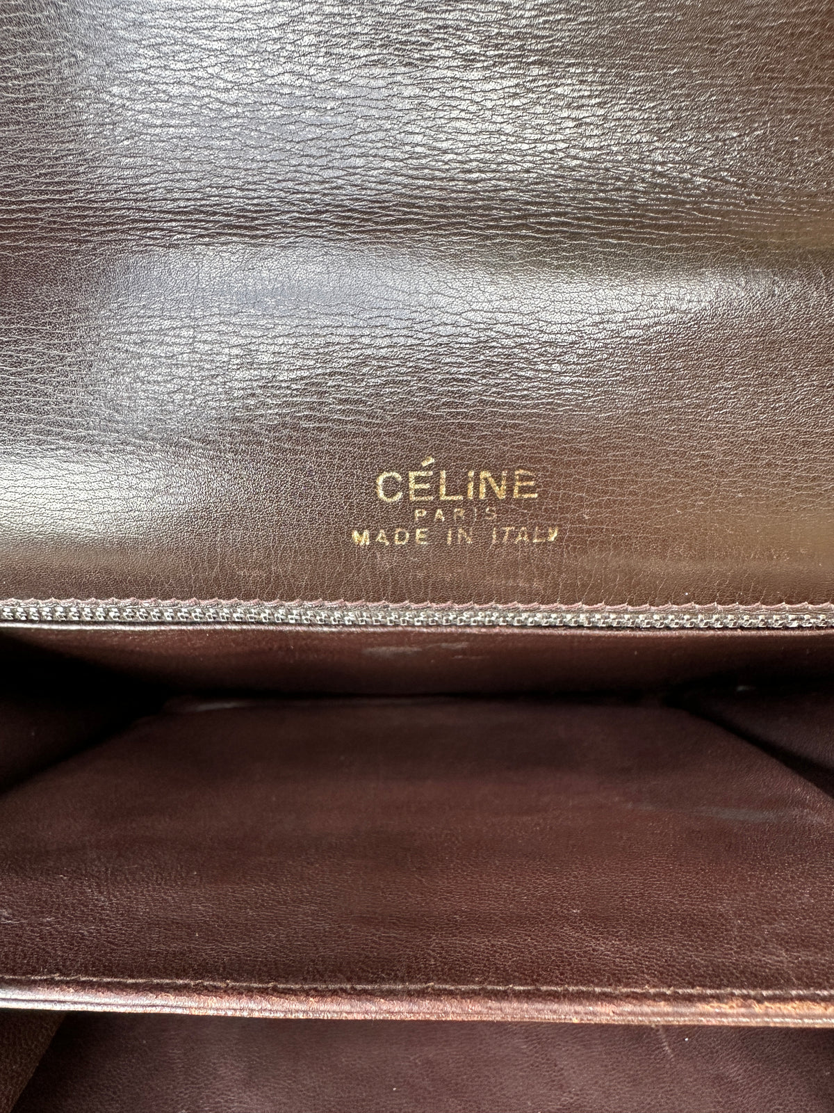 Sac en cuir marron Céline Horse Carriage / Sulky Box Vintage des années 1970