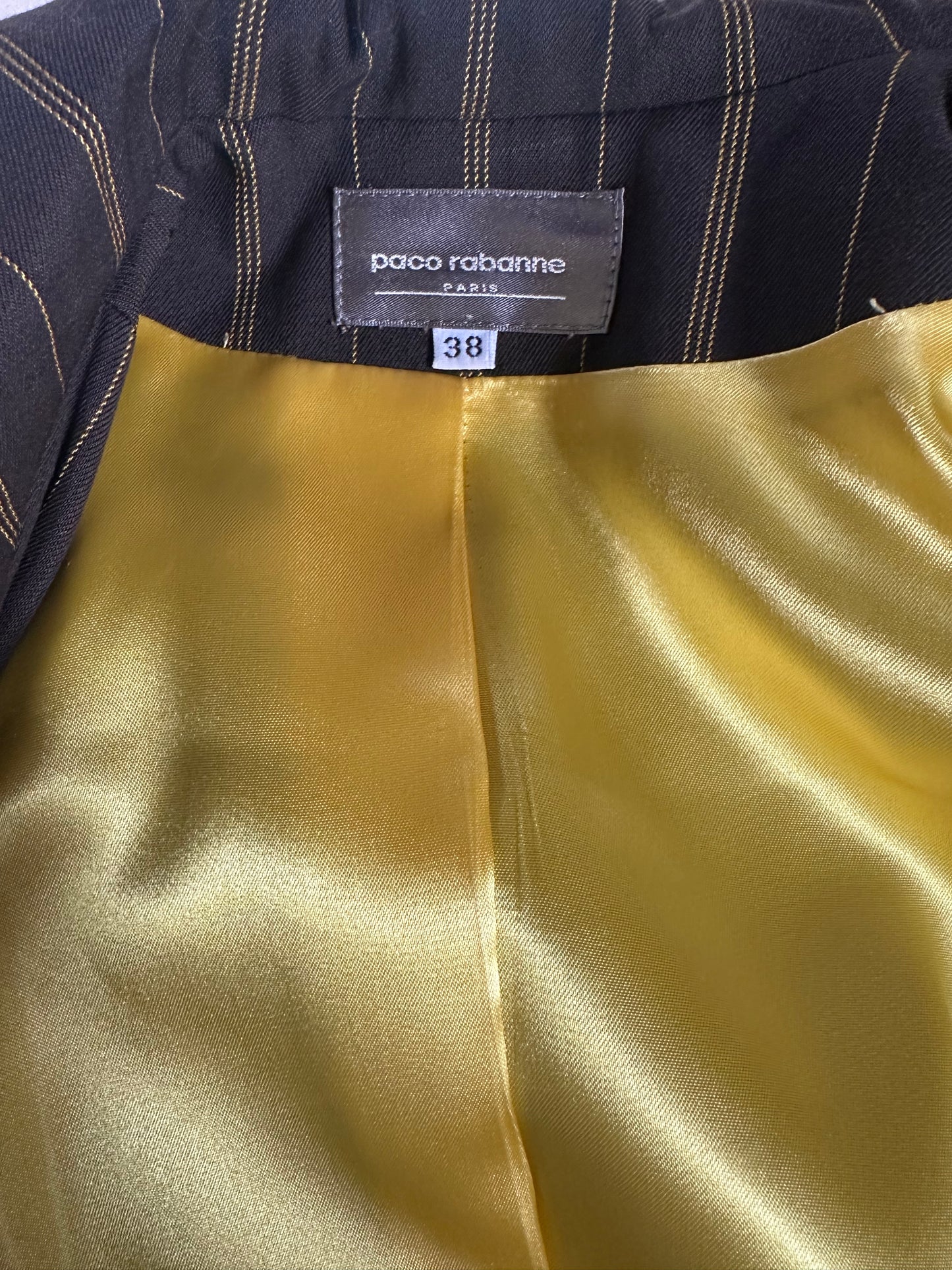 Paco Rabanne Paris manteau - blazer long rayée structurée vintage