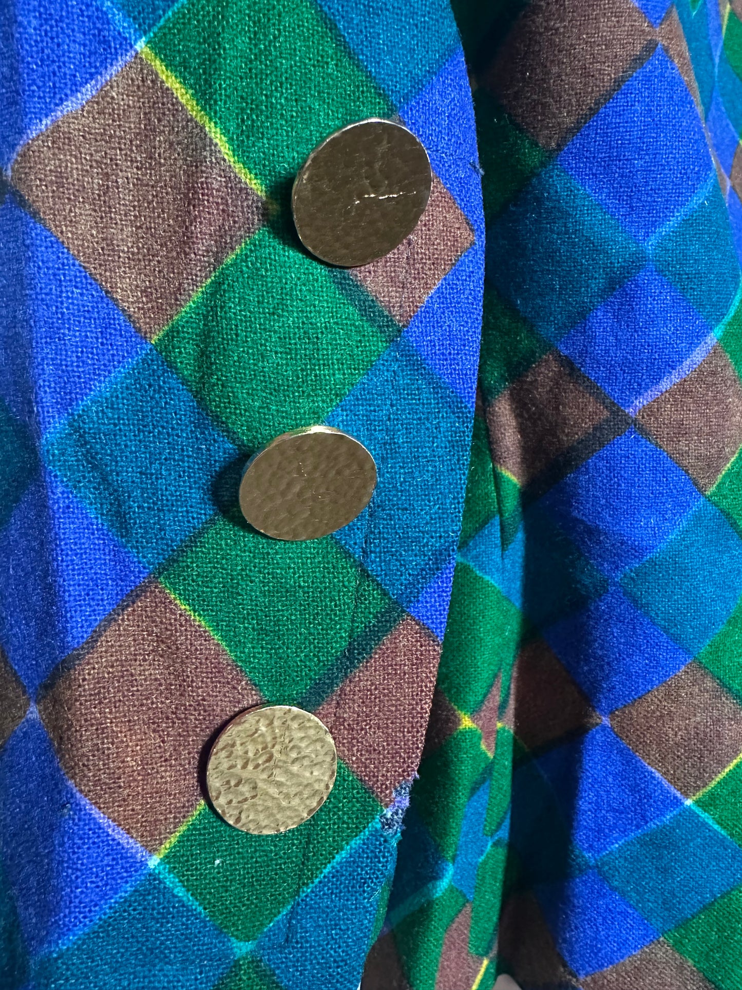 Blazer Givenchy en laine à motif losanges vintage