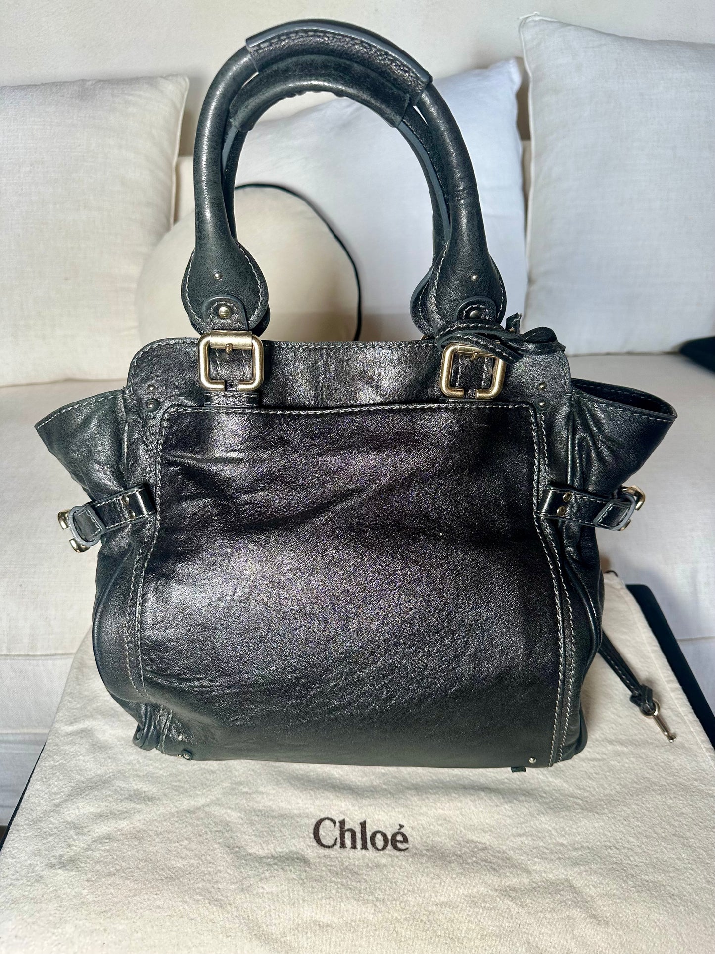 Sac iconique Chloé Paddington grand modèle en cuir noir authentique