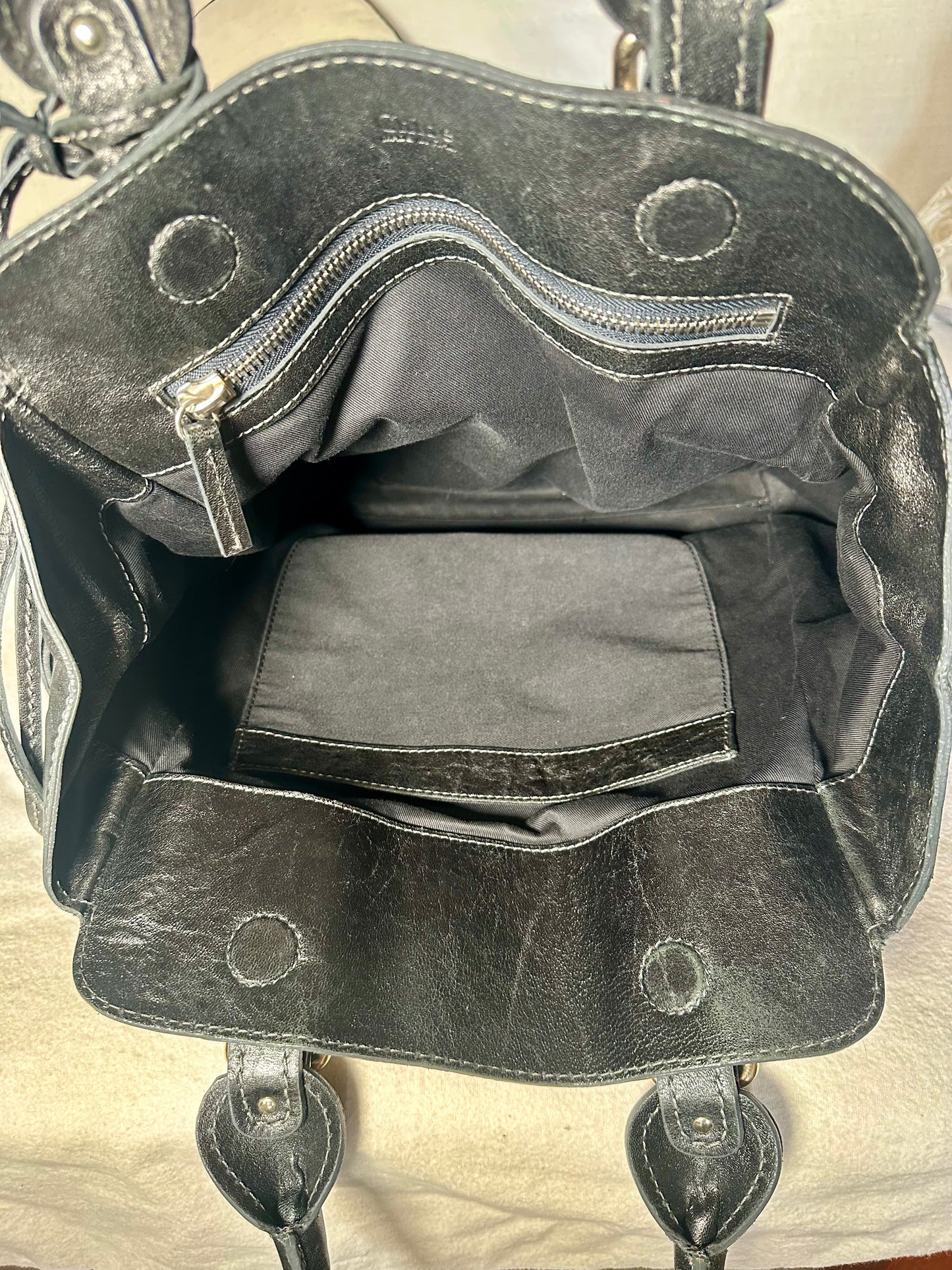 Sac iconique Chloé Paddington grand modèle en cuir noir authentique