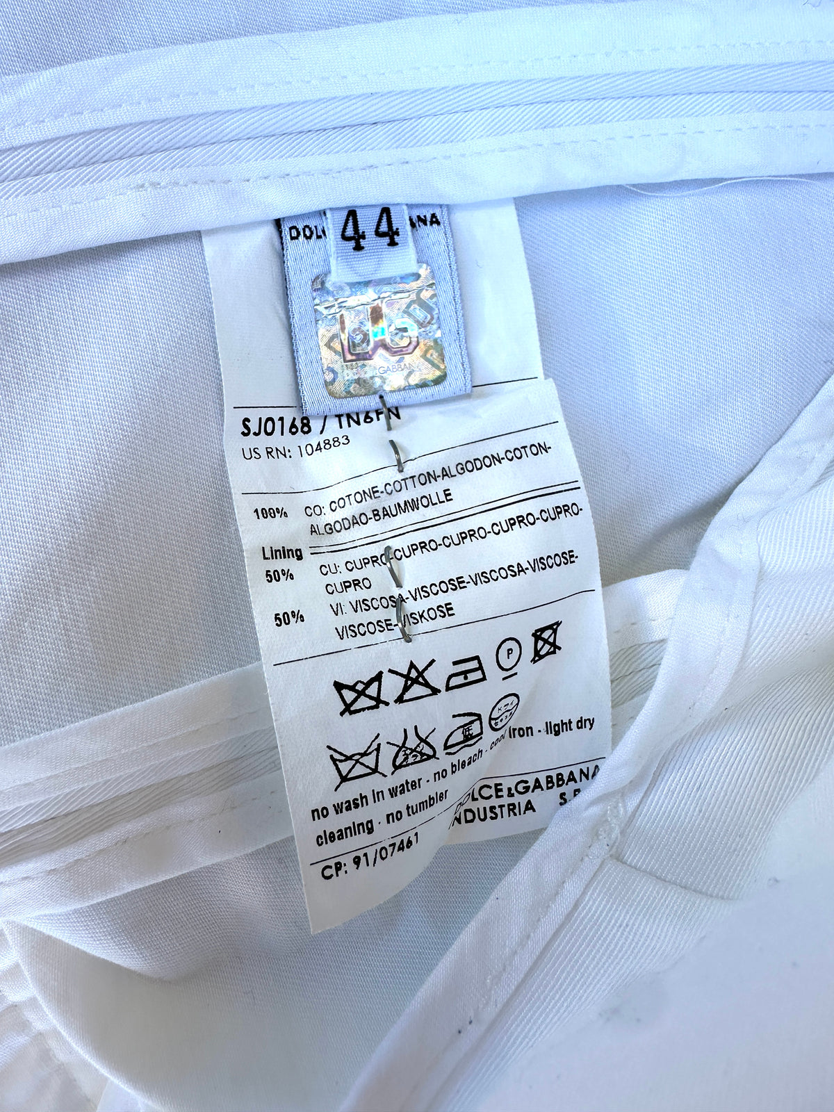 Blazer Dolce & Gabbana in authentic white cotton