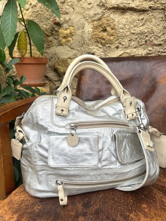 Chloé Vintage Silver Leather Bag from the Phoebe Philo Era Authentic